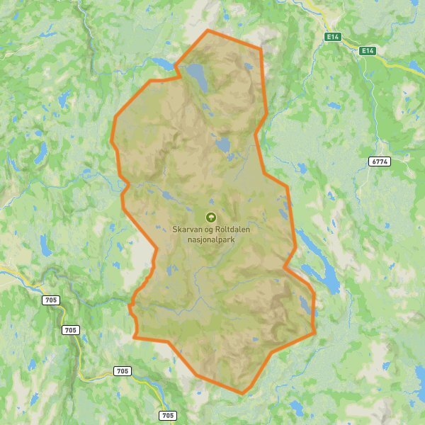 Skarvan and Roltdalen National Park mobile static map