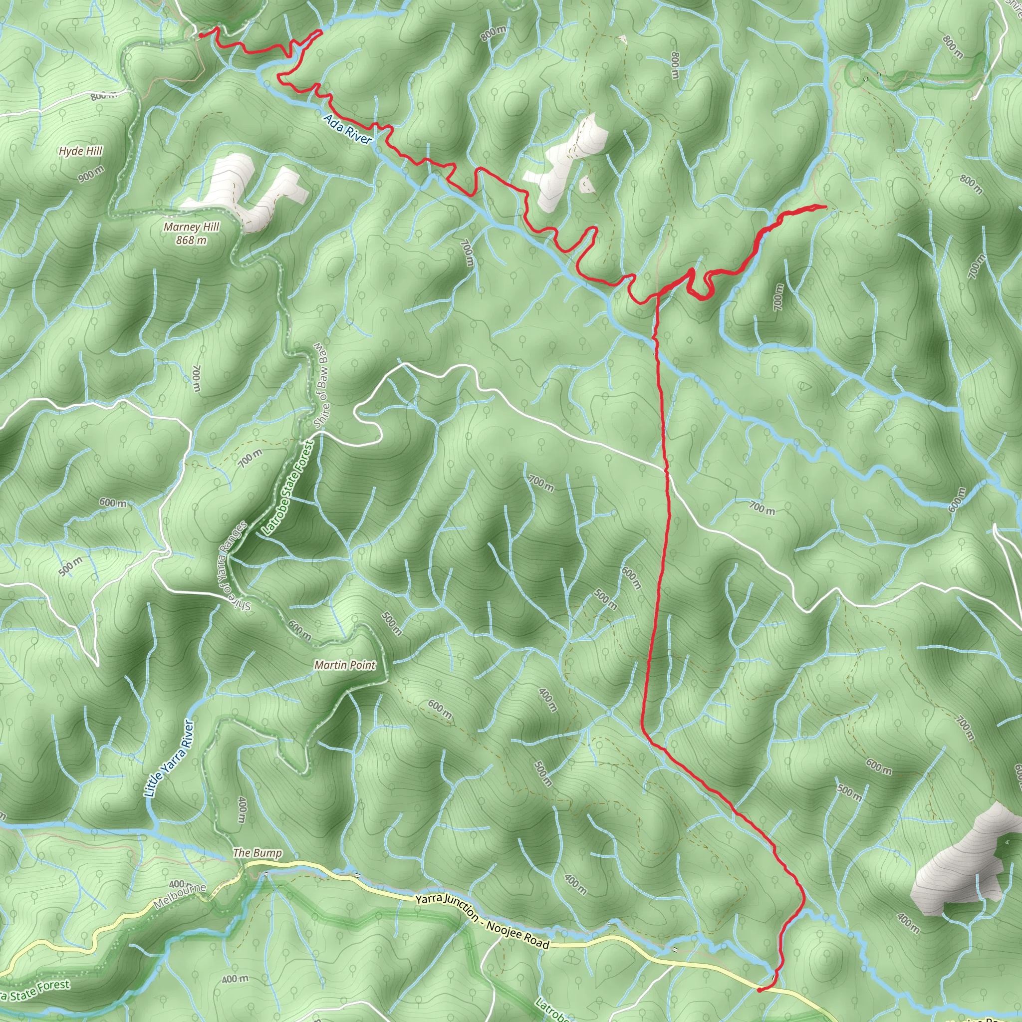 Starling Gap to High Lead Trail mobile static map