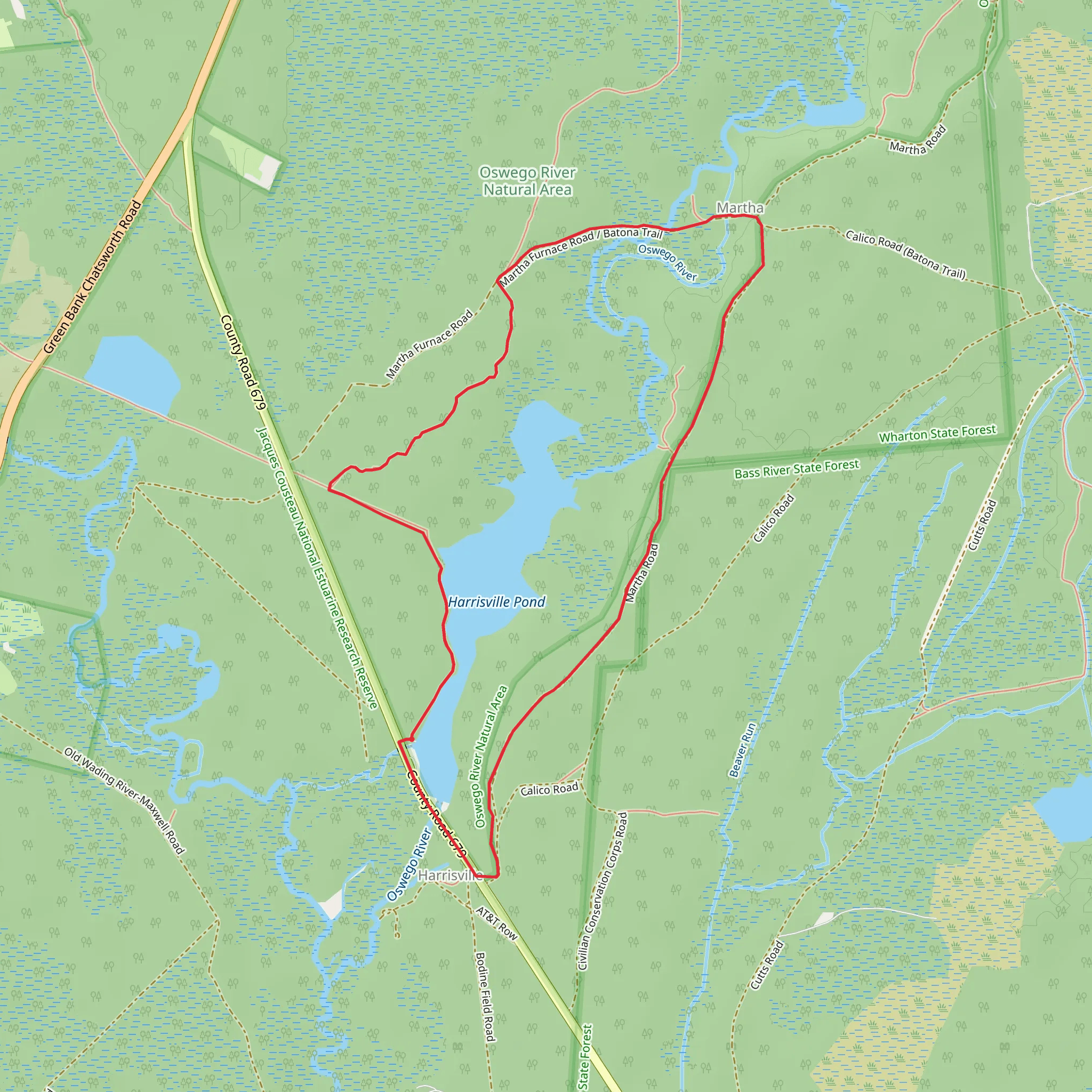 Harrisville Pond Loop mobile static map
