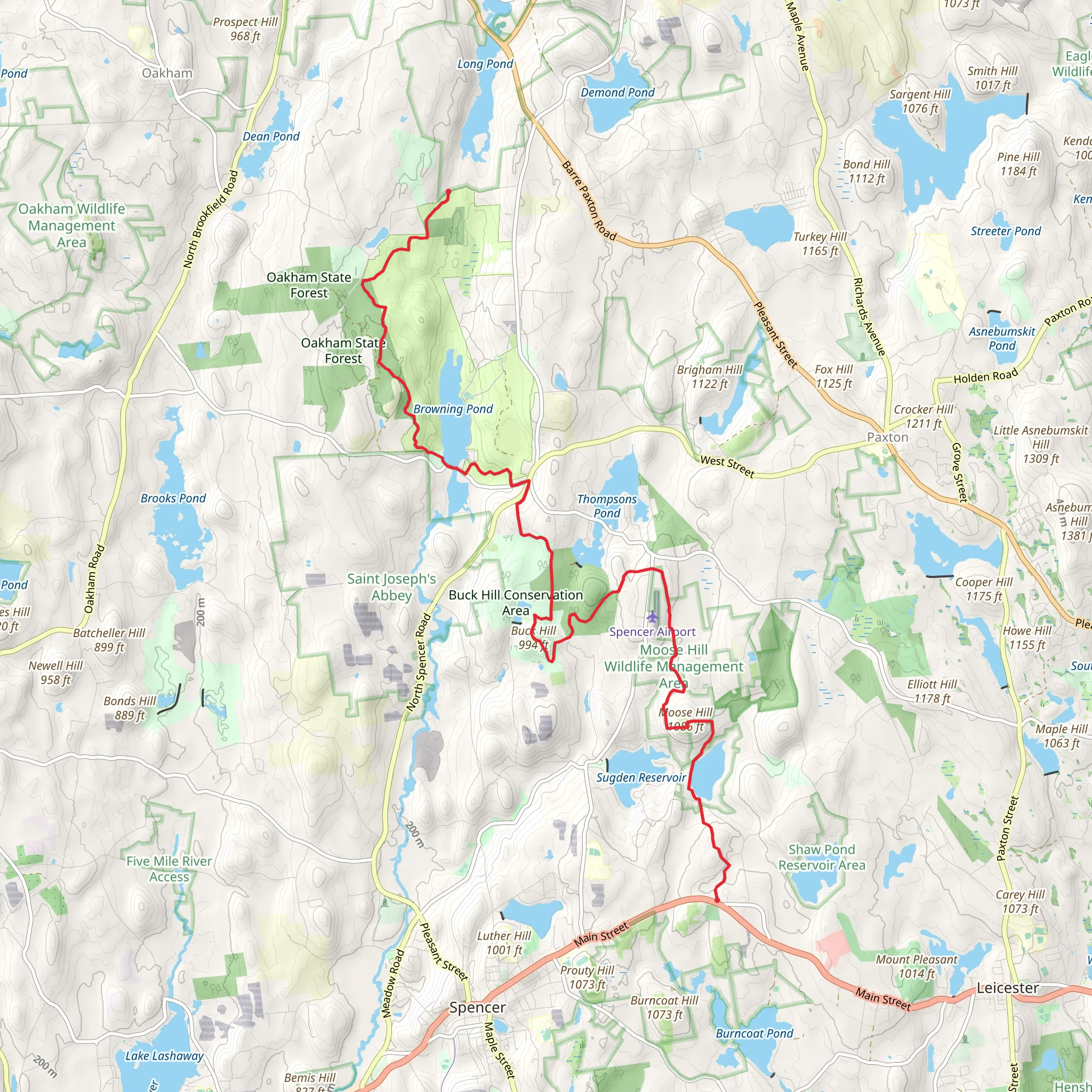 Treasue Valley to Spencer Trail mobile static map