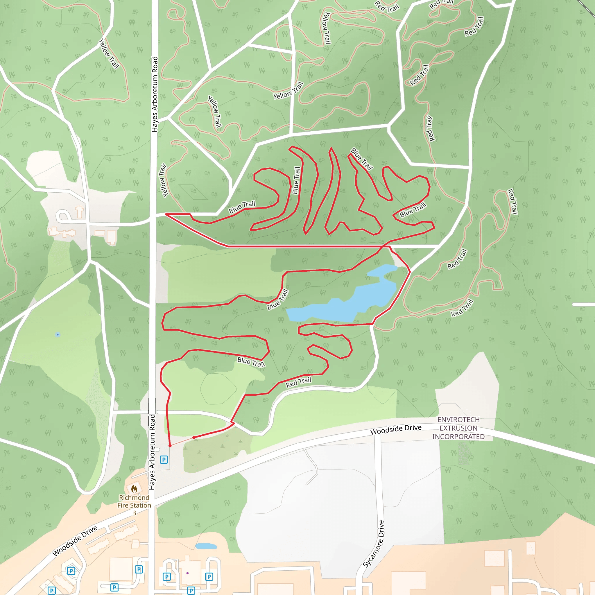 Hayes Arboretum Loop Trail mobile static map