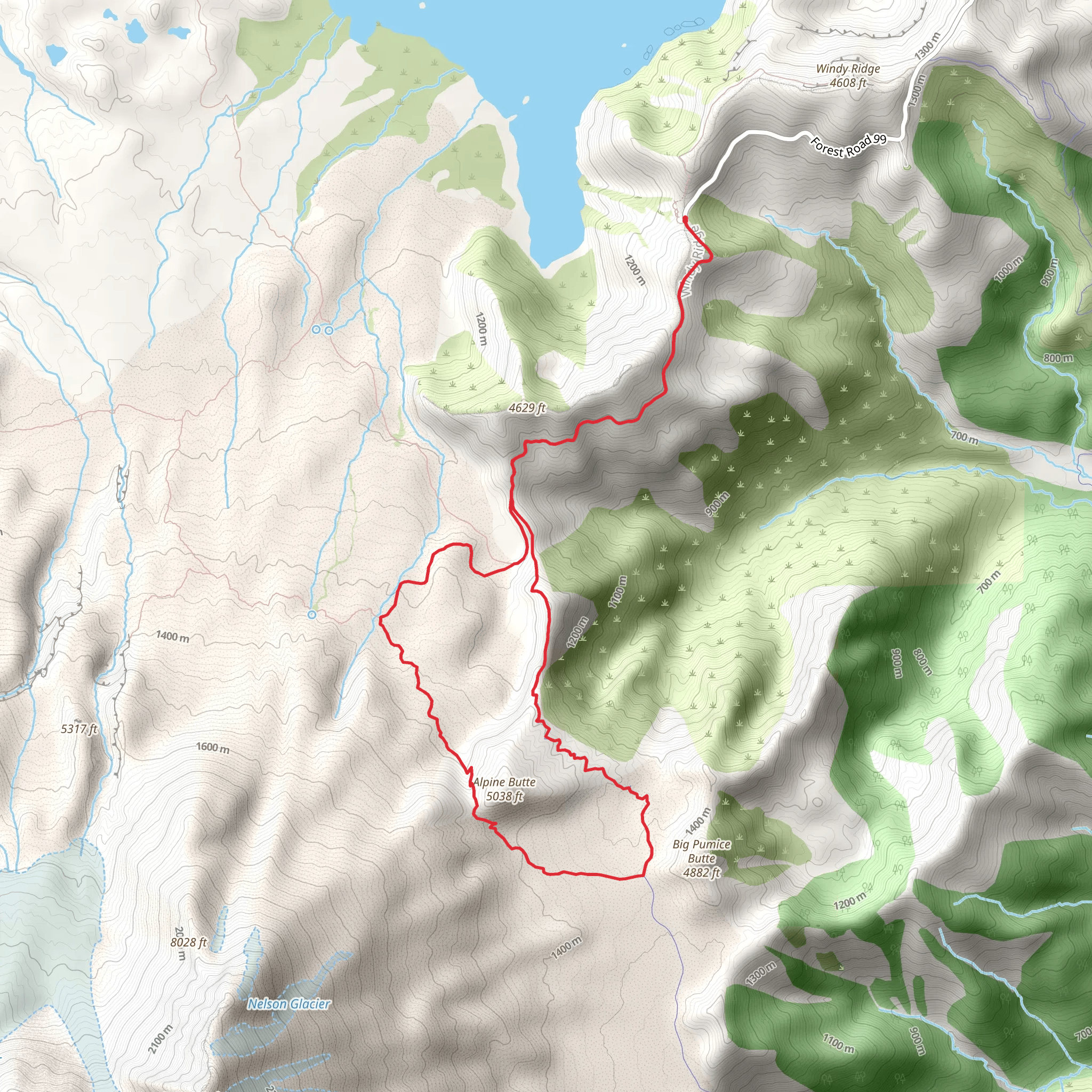 Truman and Loowit Loop Trail mobile static map