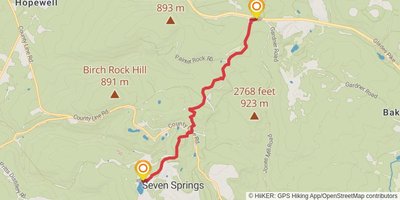 Laurel Highlands Trail stage 3 Map