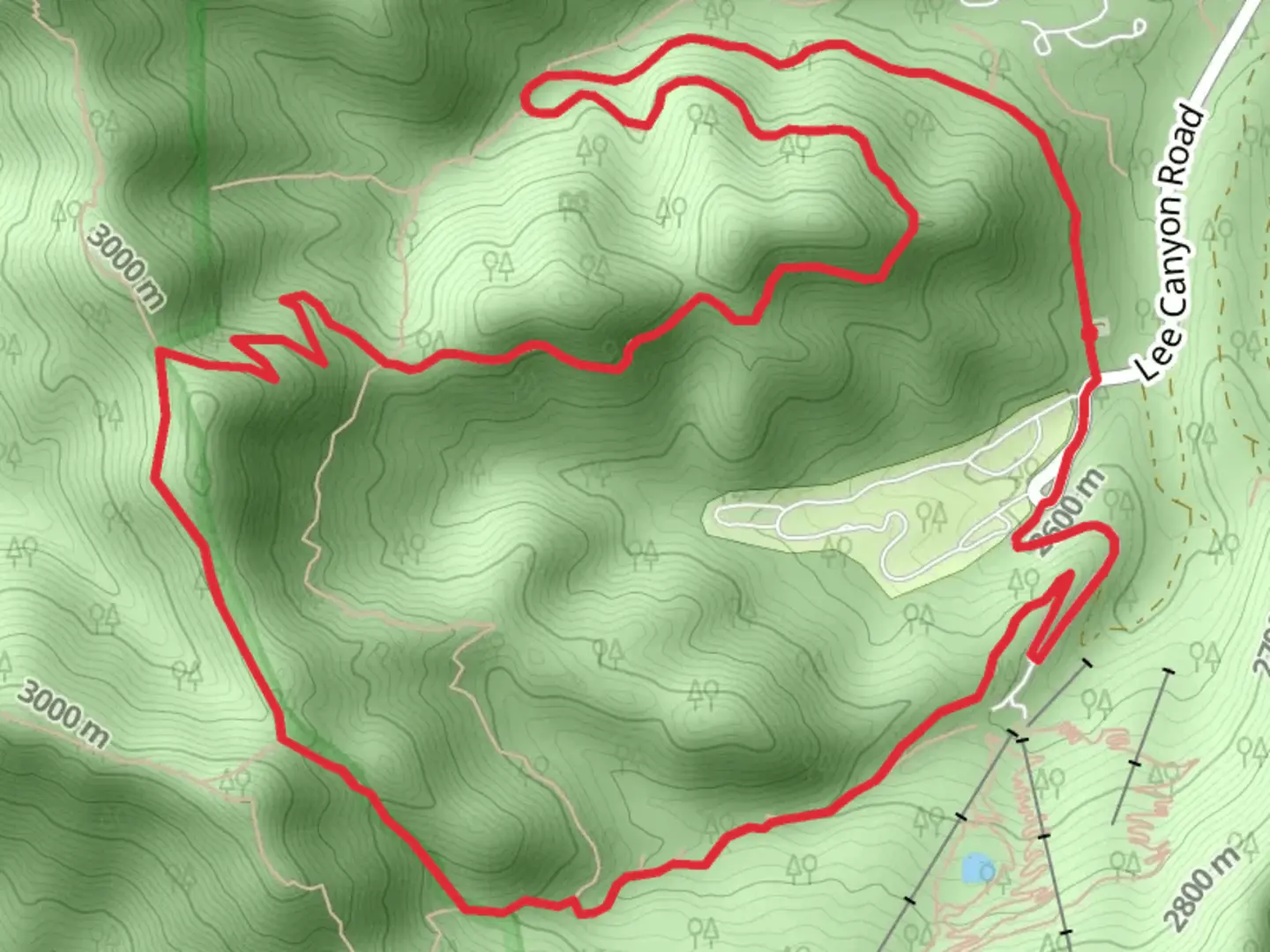 An image depicting the trail Lower Bristlecone and Old Bristlecone Loop Trail and its surrounding area.