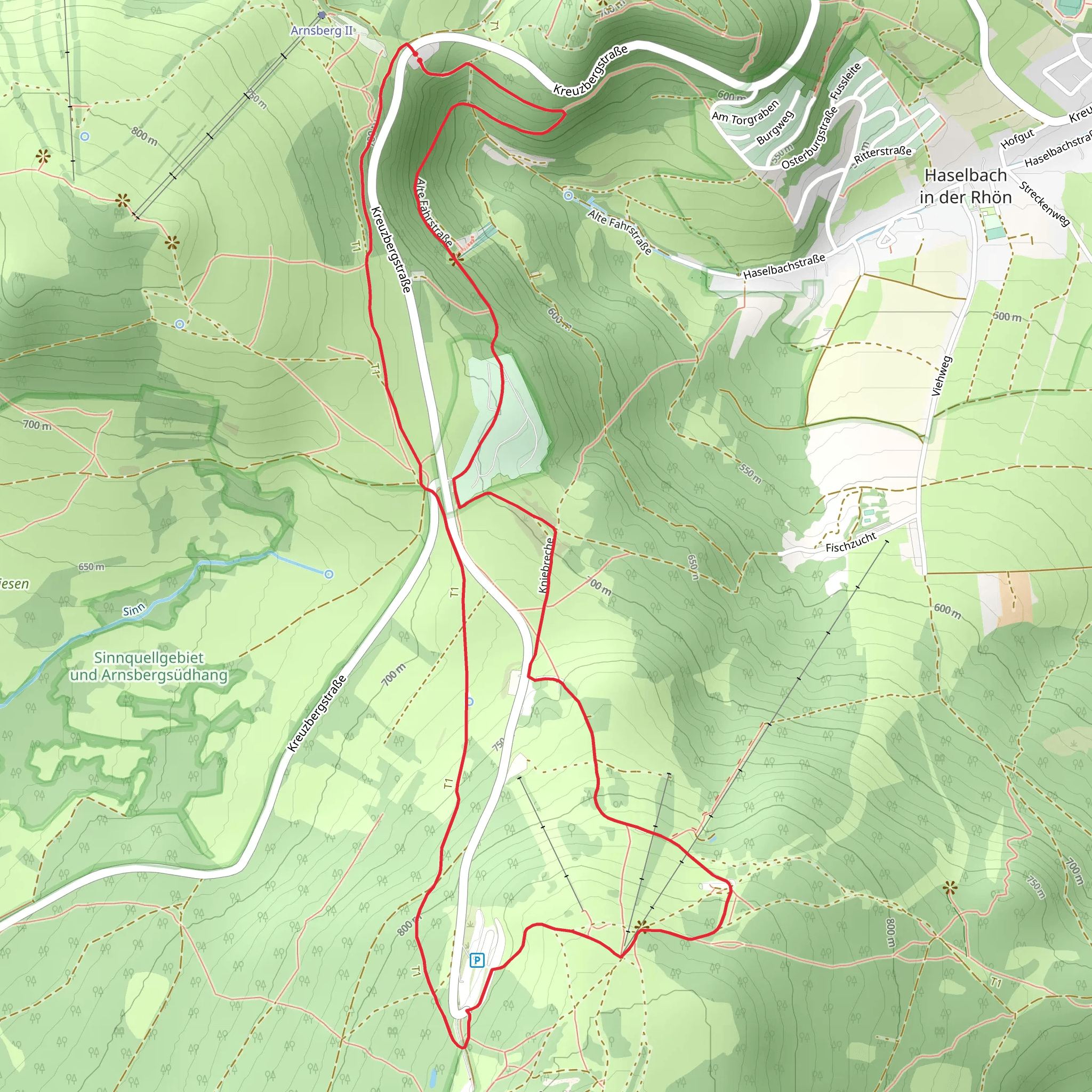 Jakobsweg Fulda-Wuerzburg and Bischofsheim mobile static map