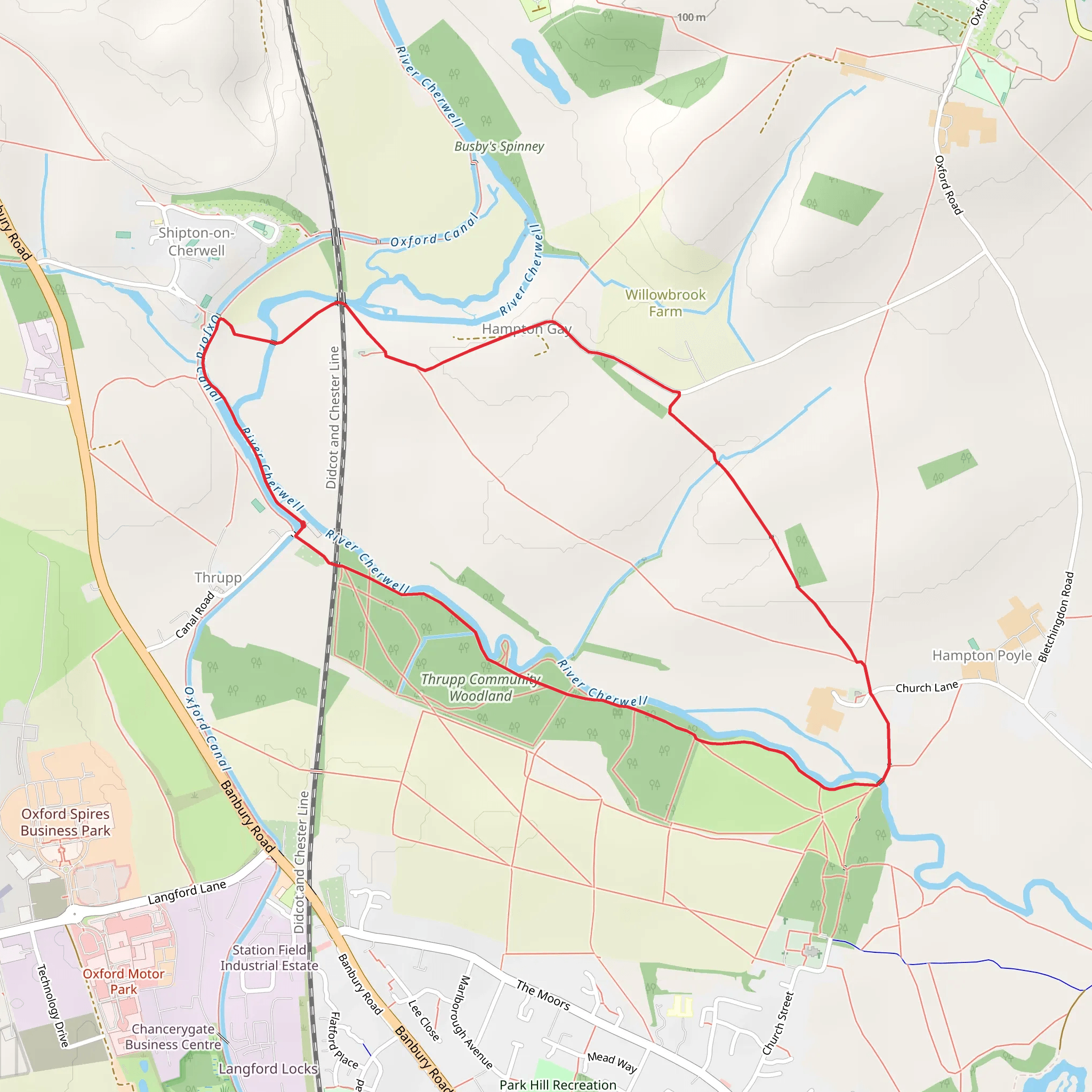 Thrupp Community Woodland Loop mobile static map