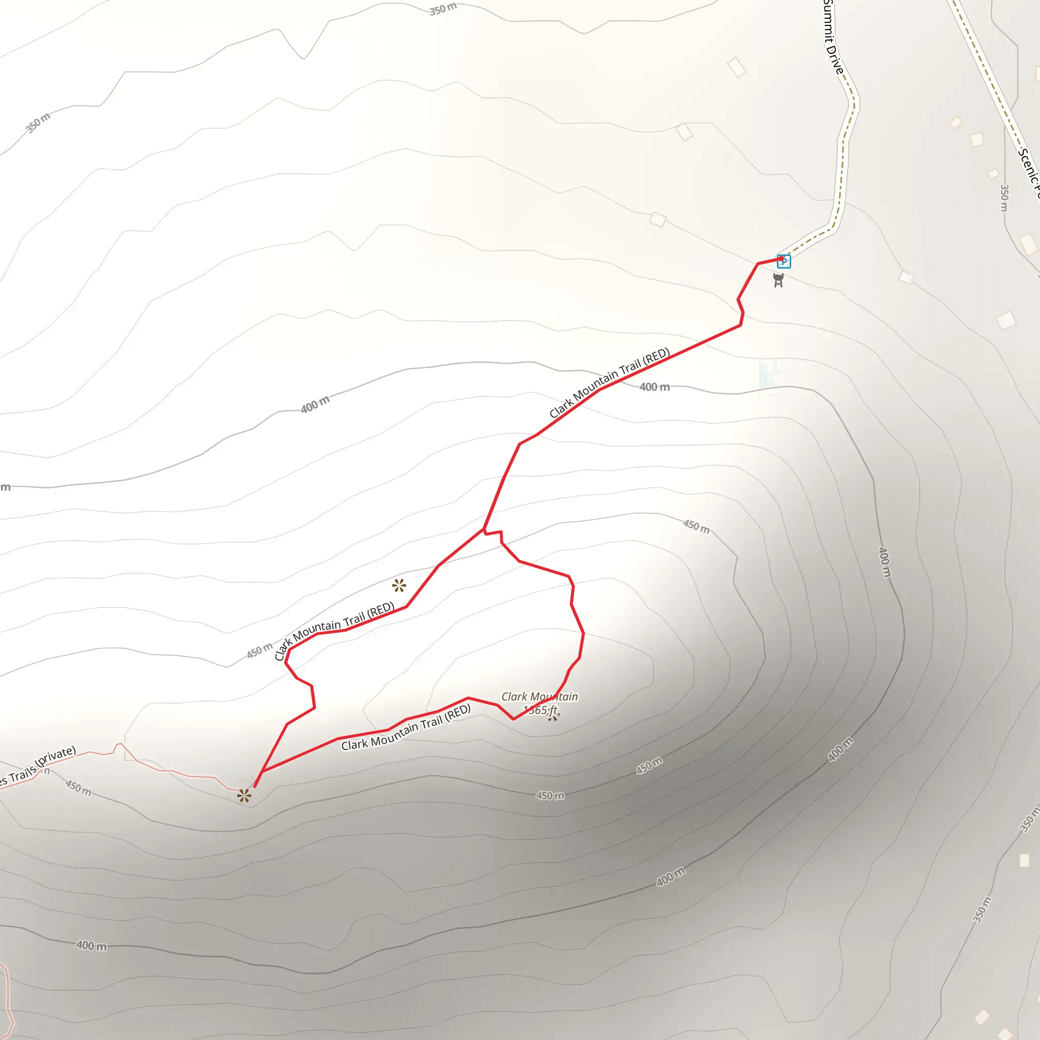 Clark Mountain Trail mobile static map