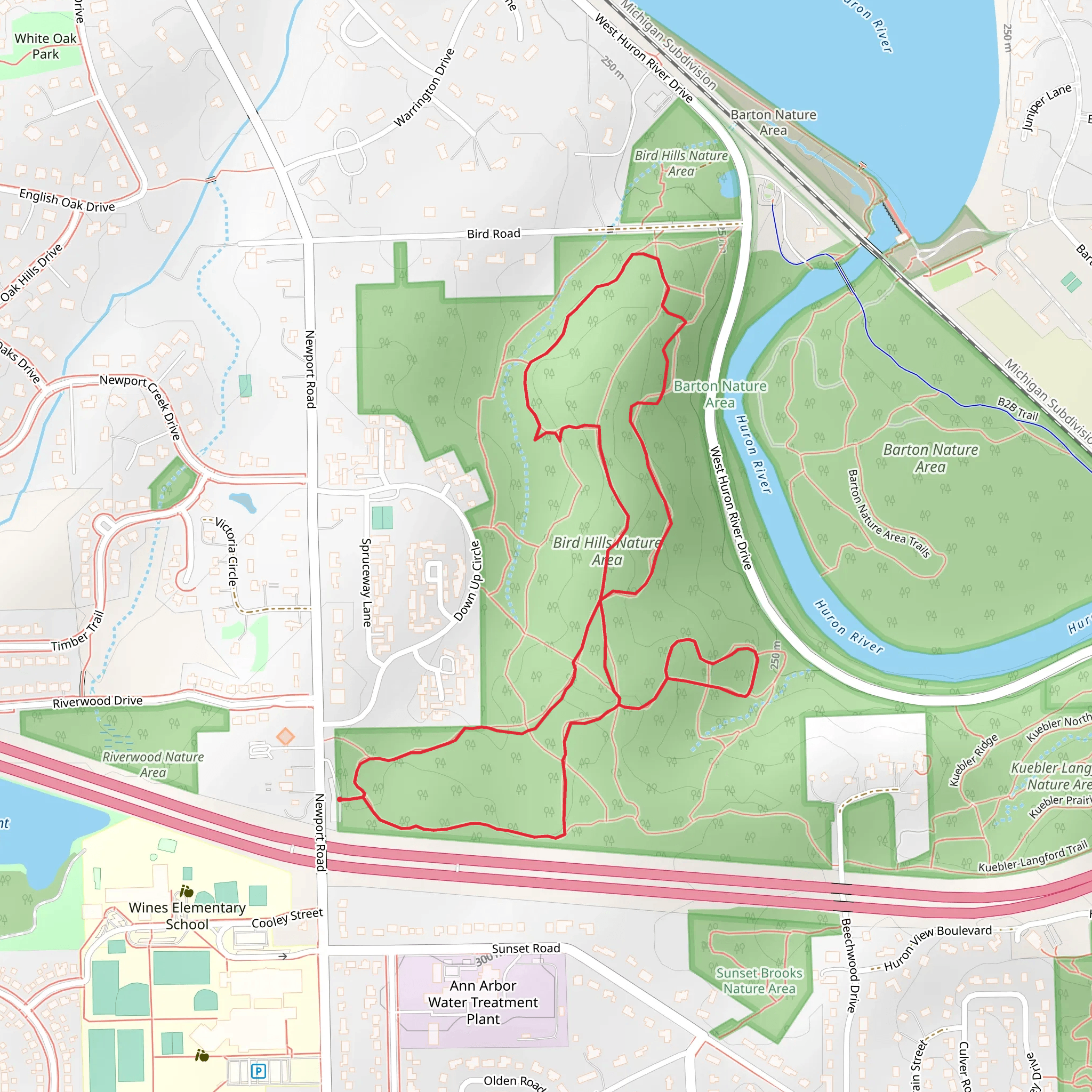 Bird Hills Nature Area Loop mobile static map