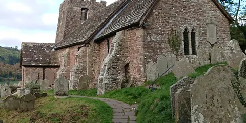 An image depicting the trail Fforest Coal Pit - Partrishow and Cwmyoy and its surrounding area.