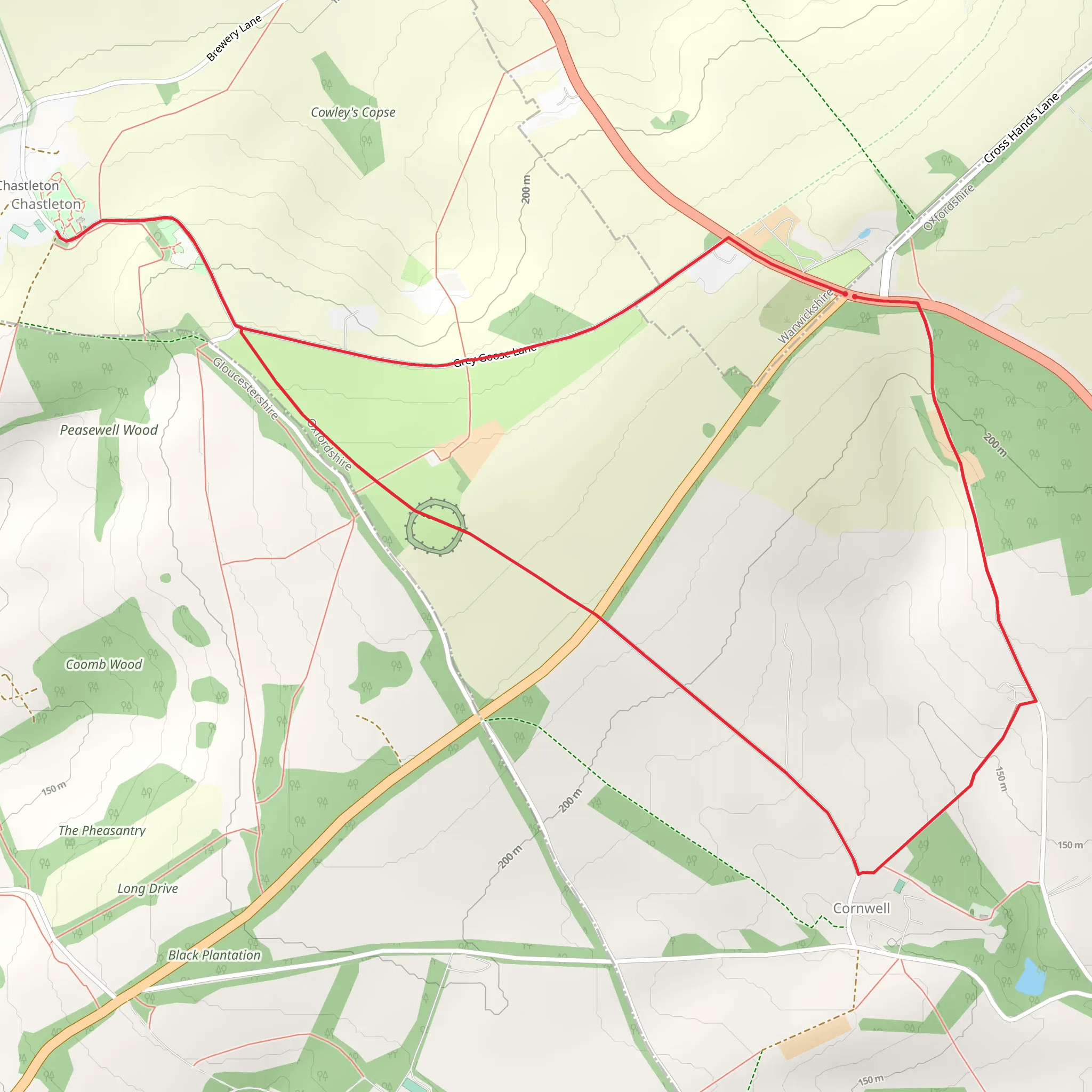 Cornwell and Chastleton mobile static map