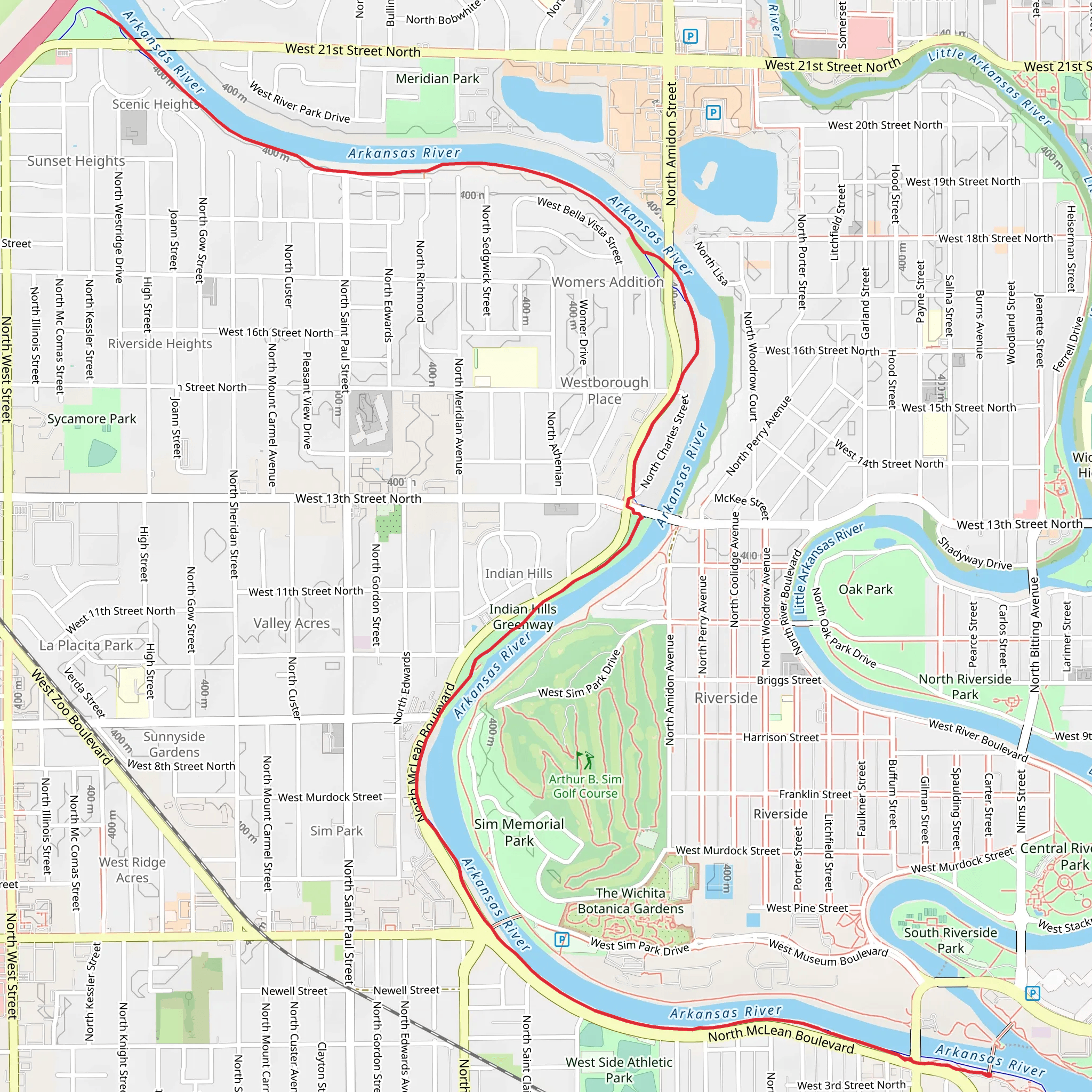 Arkansas River Walk mobile static map