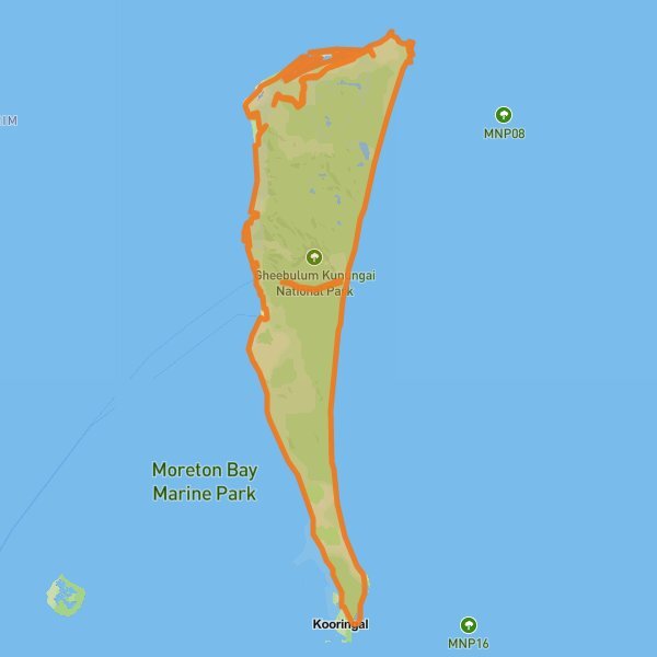 Moreton Island National Park mobile static map