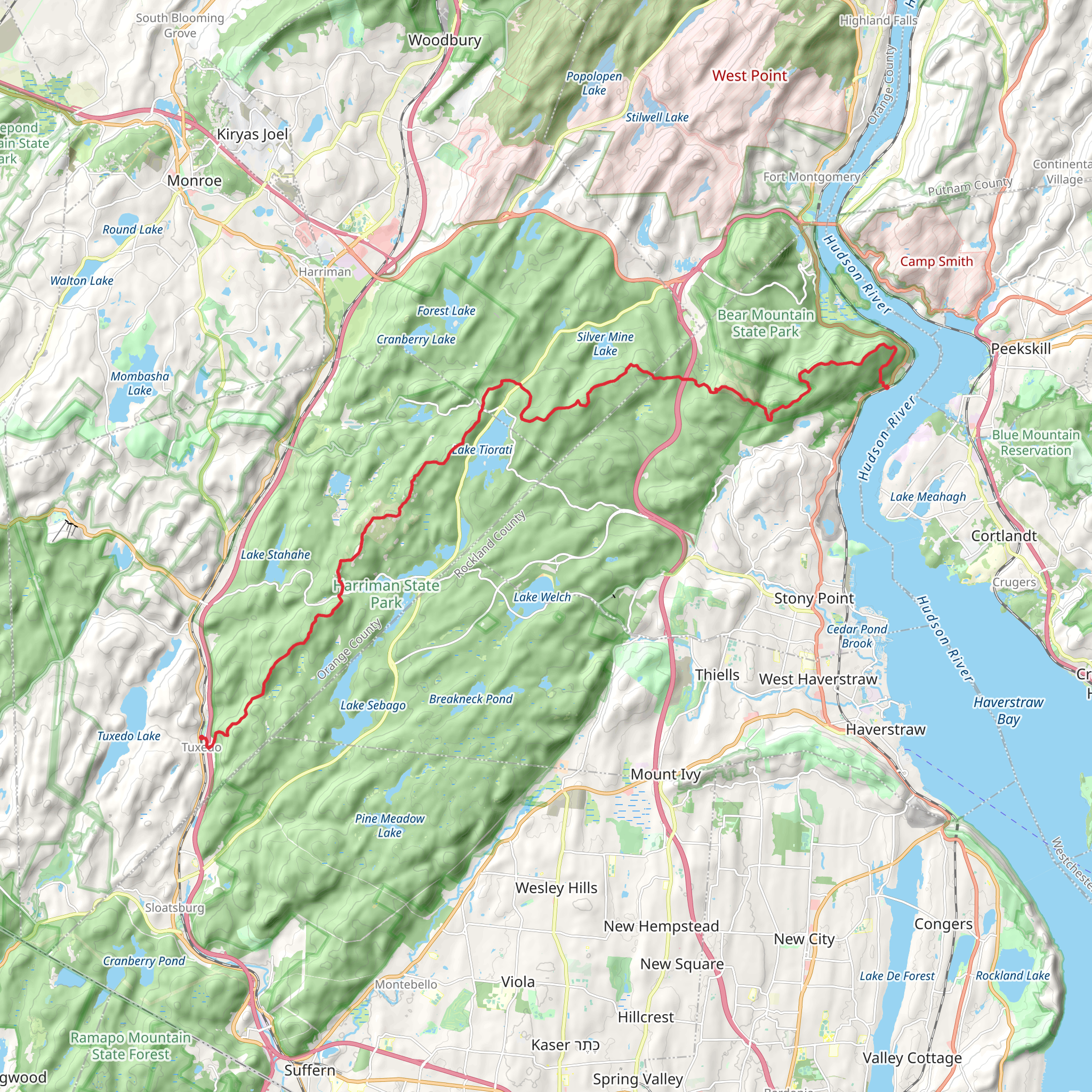 Black Ash Mountain, Parker Cabin Mountain, Black Rock Mountain and Fingerboard Mountain mobile static map