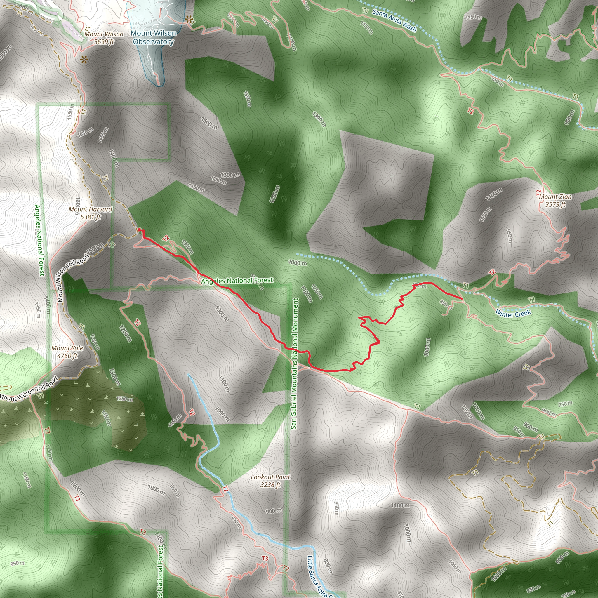 Winter Creek Trail mobile static map