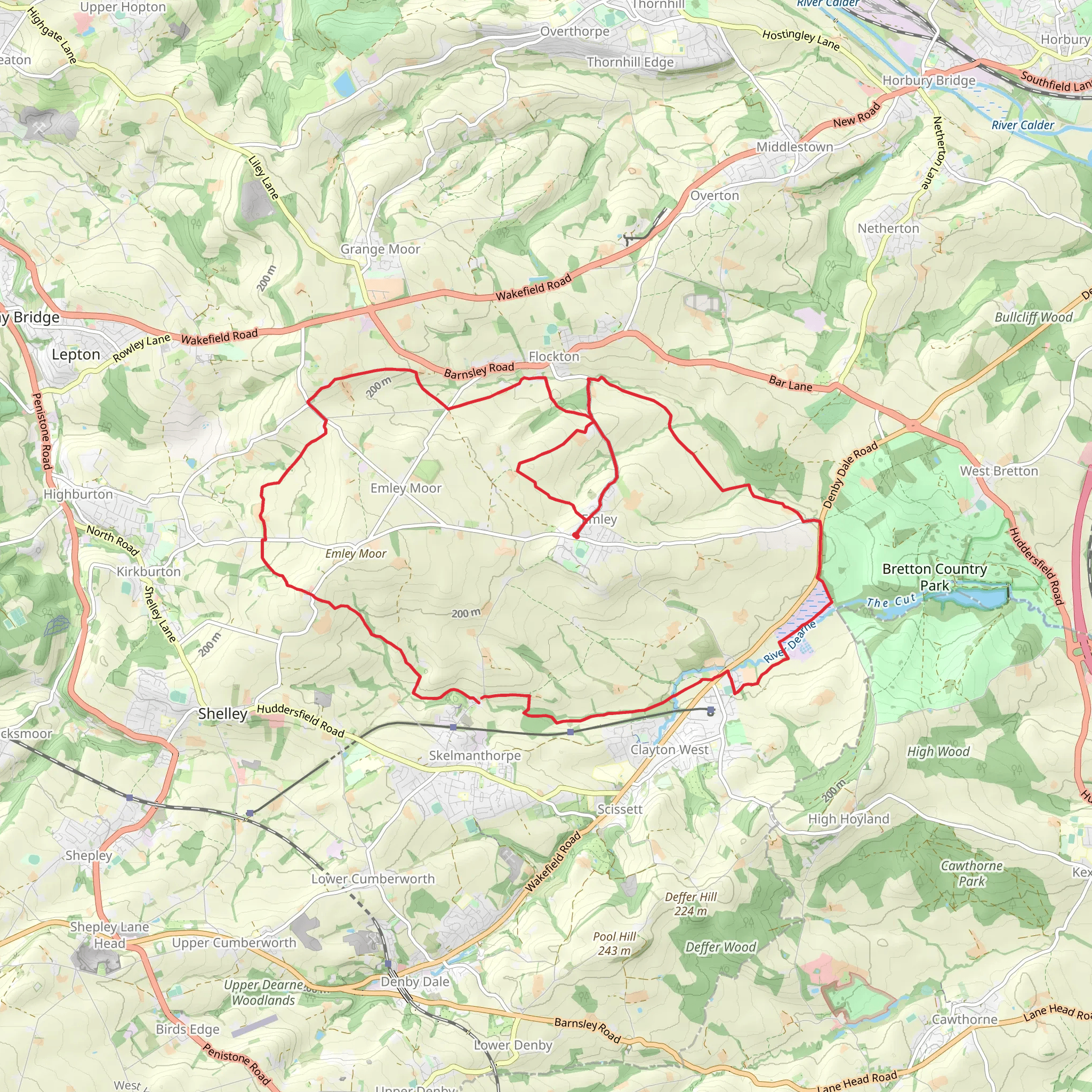 Emley Boundary Way mobile static map