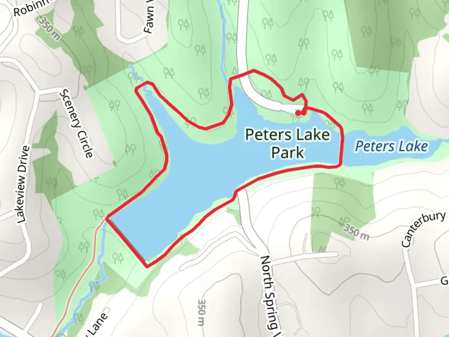 An image depicting the trail Peters Lake Loop and its surrounding area.