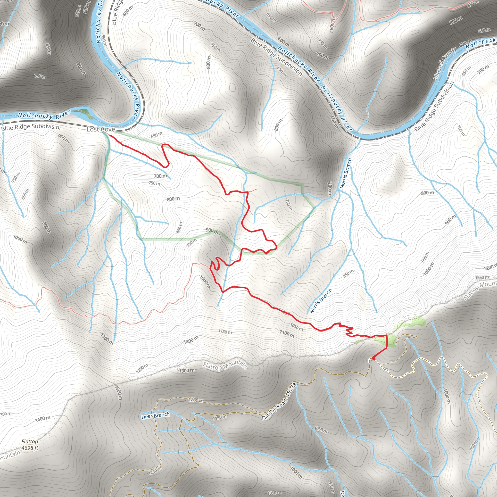 Lost Cove Trail mobile static map