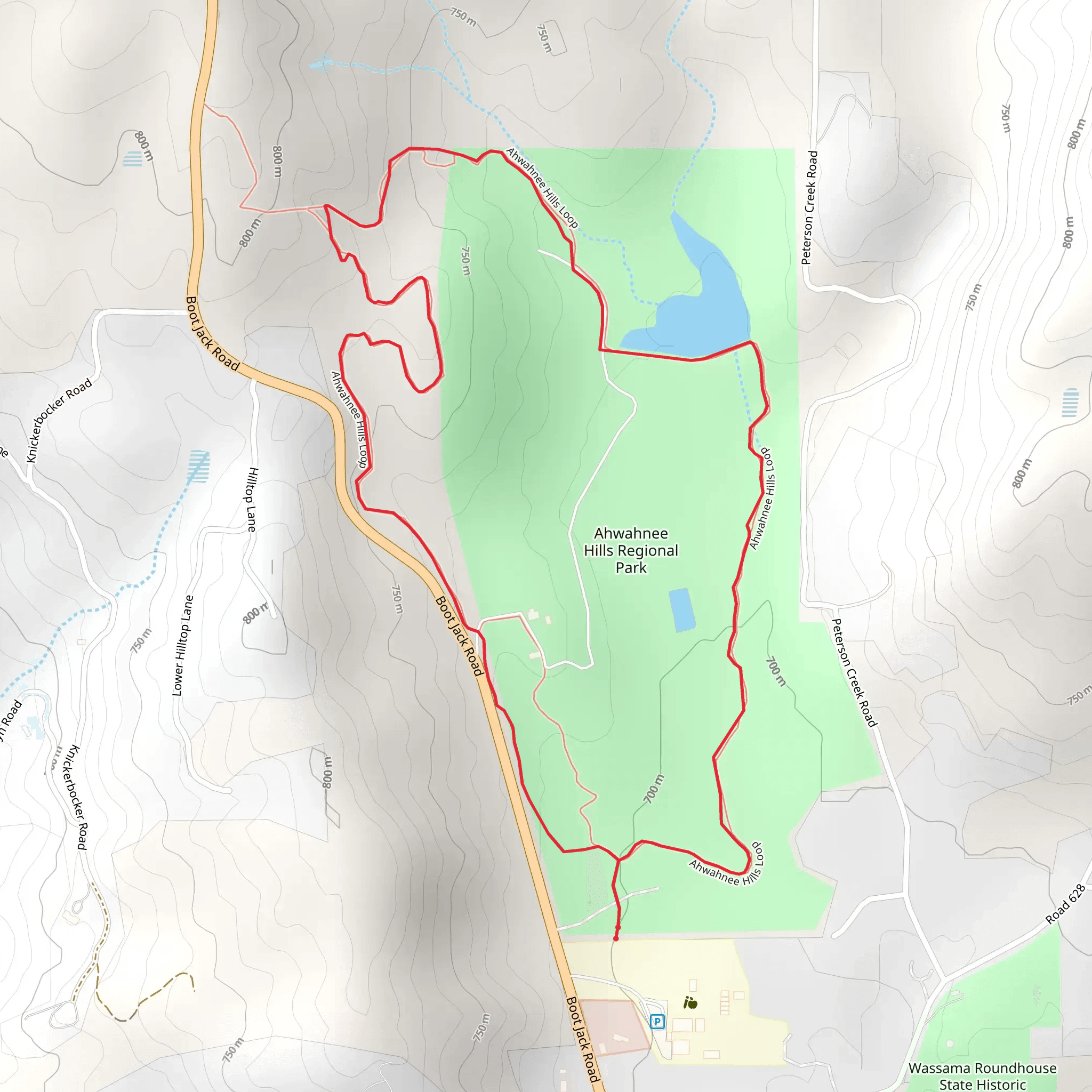 Ahwahnee Hills Park Trail mobile static map