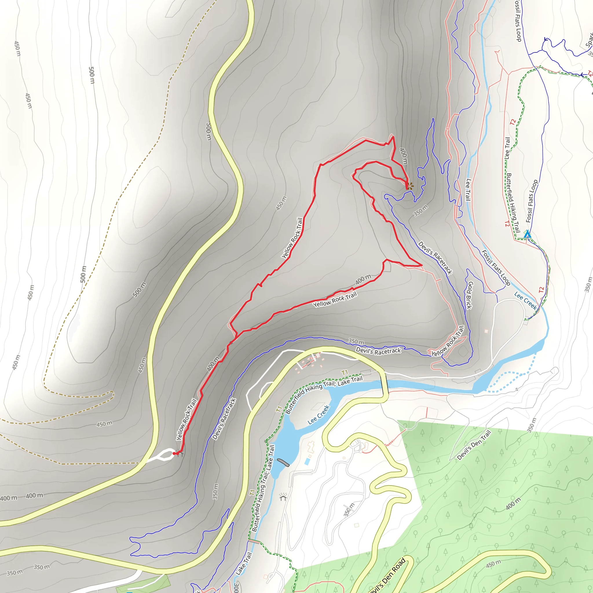Yellow Rock Loop Trail from Overlook Shelter mobile static map