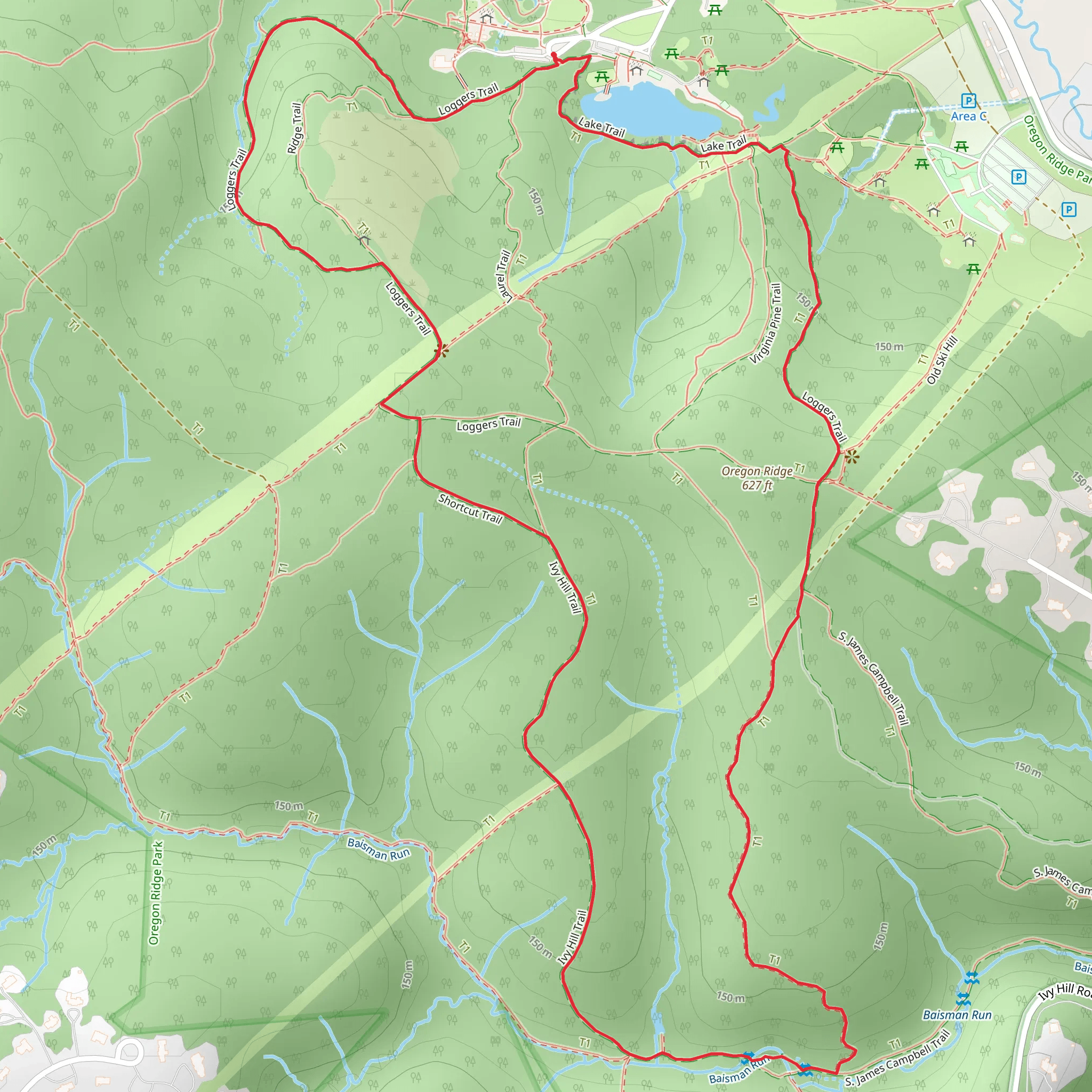 Loggers Trail and S James Campbell Trail Loop mobile static map