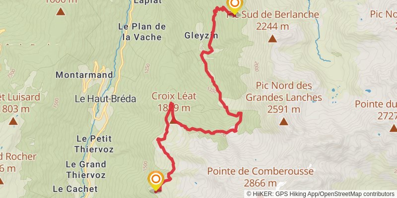 GR 738 - Haute Traversée de Belledonne stage 6 Map