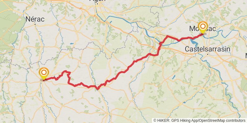 Camino Geneva-Saint Jean Pied du Port stage 9 Map