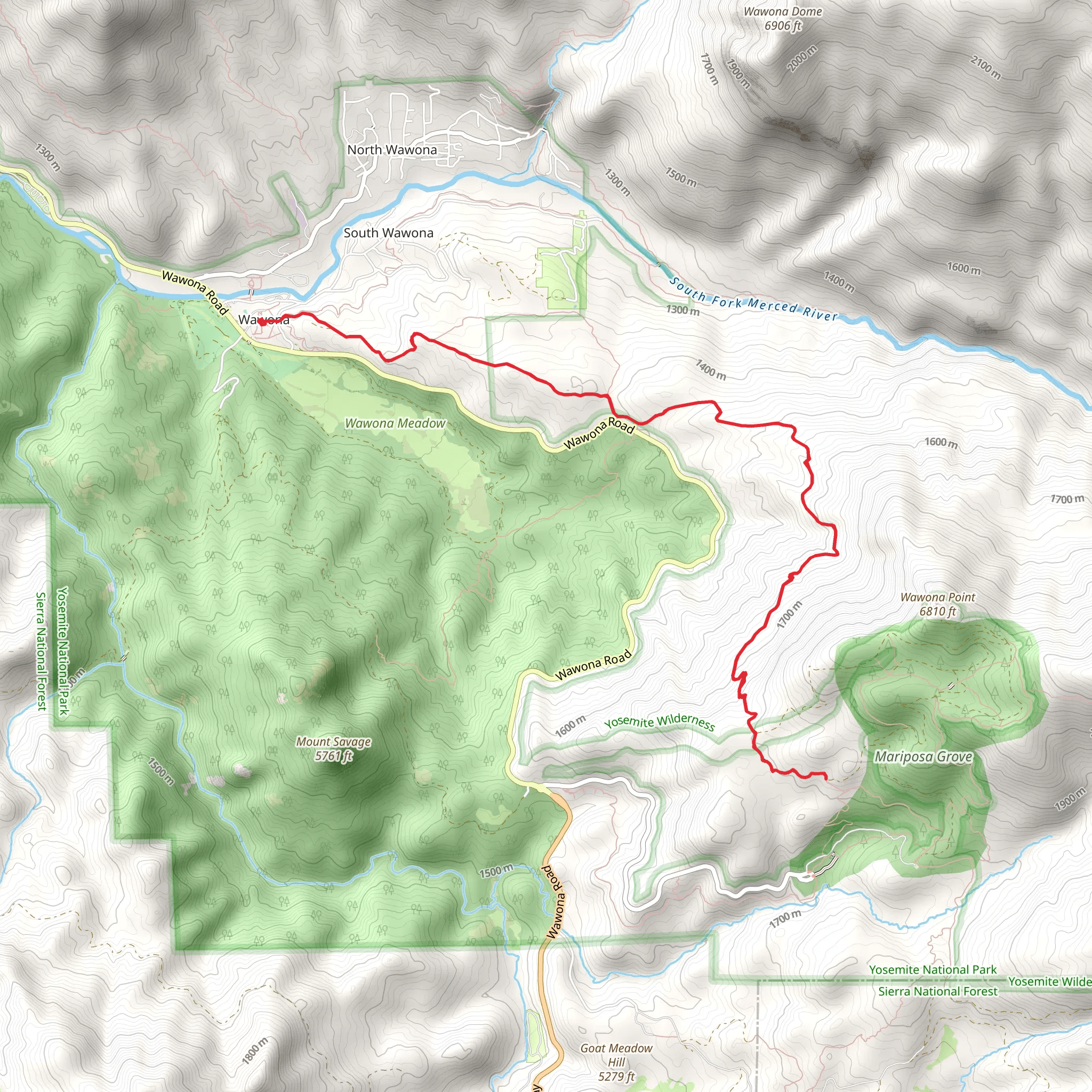 Wawona Trail mobile static map
