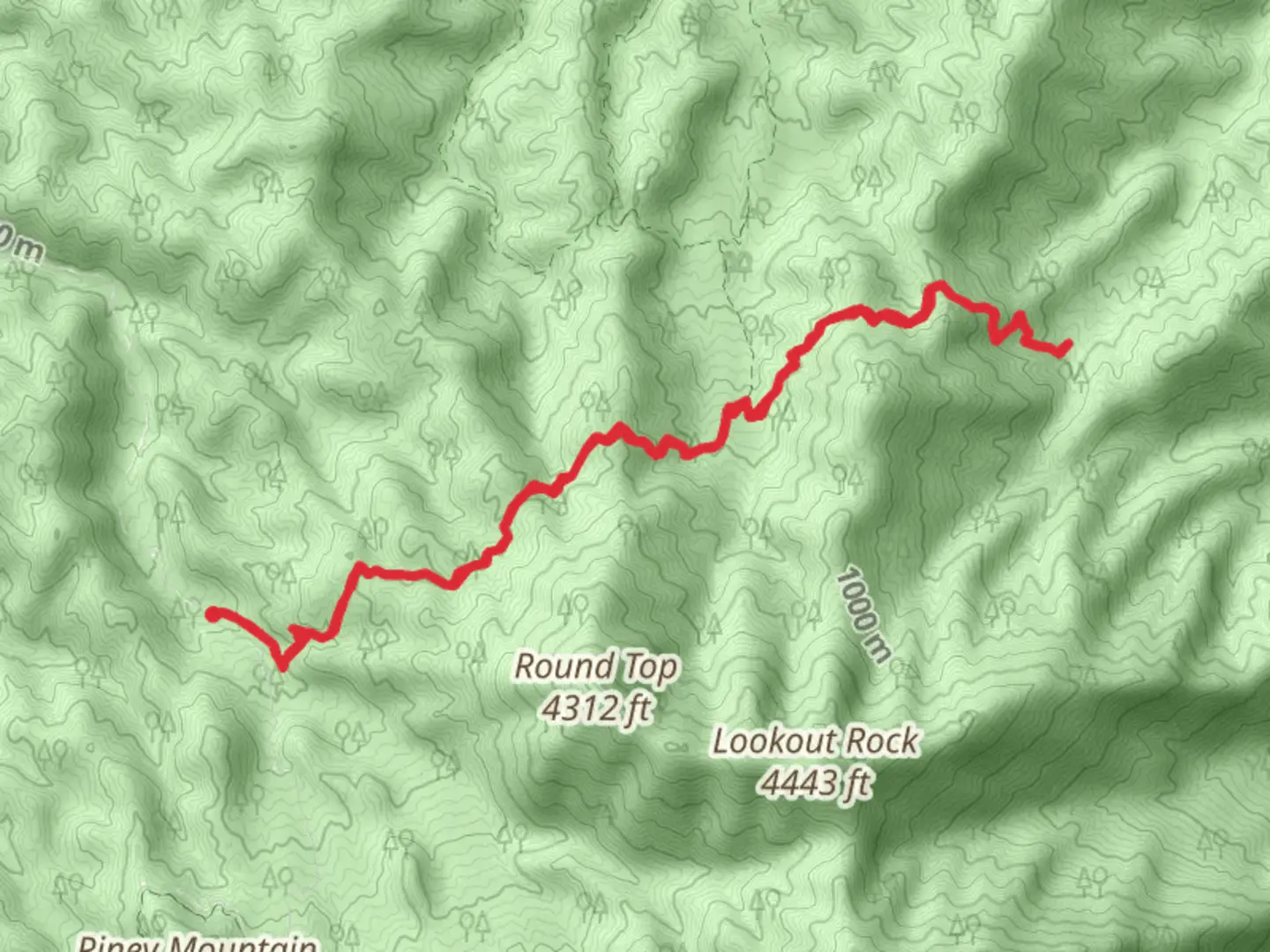 An image depicting the trail Grapeyard Ridge Trail to Engine Creek and its surrounding area.