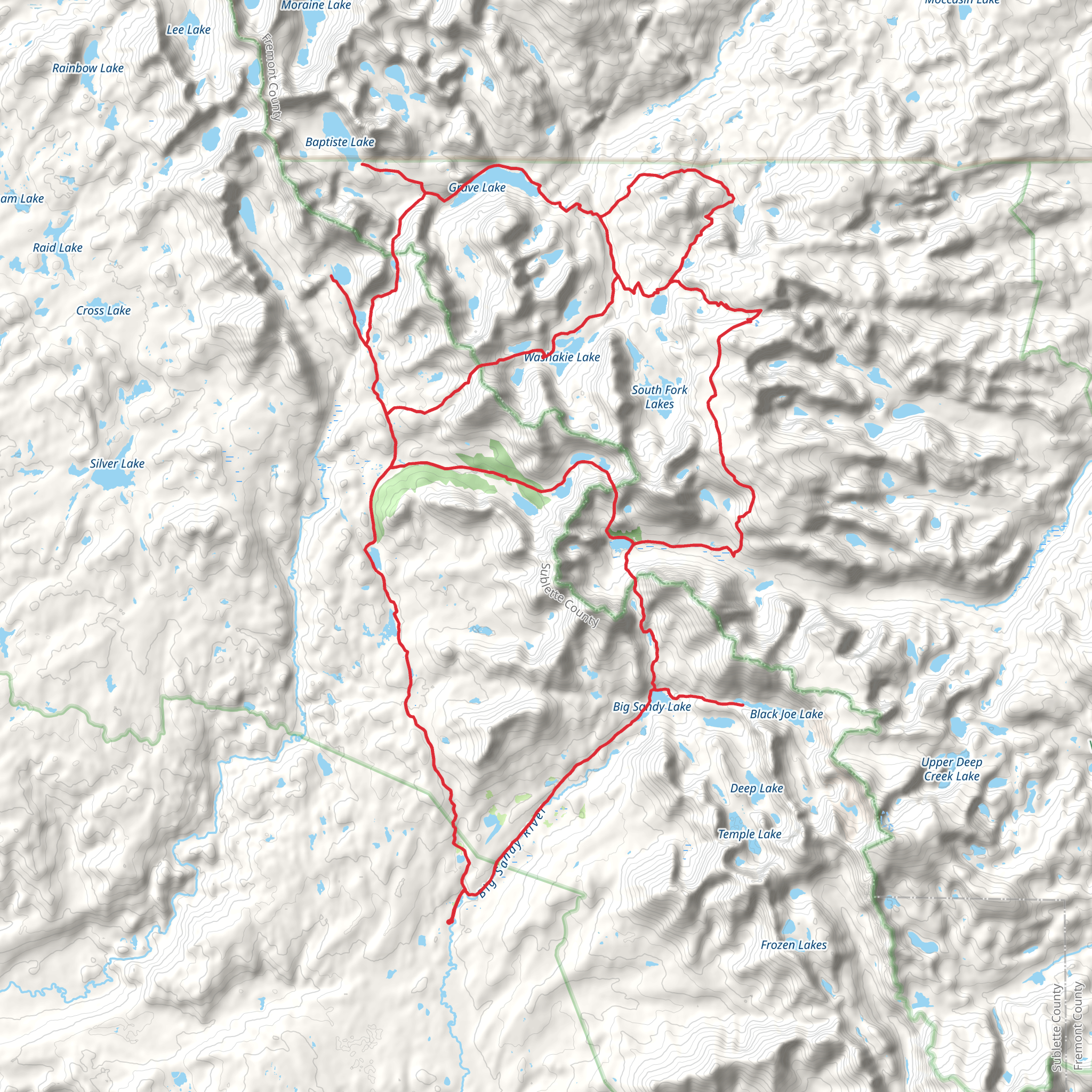 Cirque of the Towers Loop mobile static map