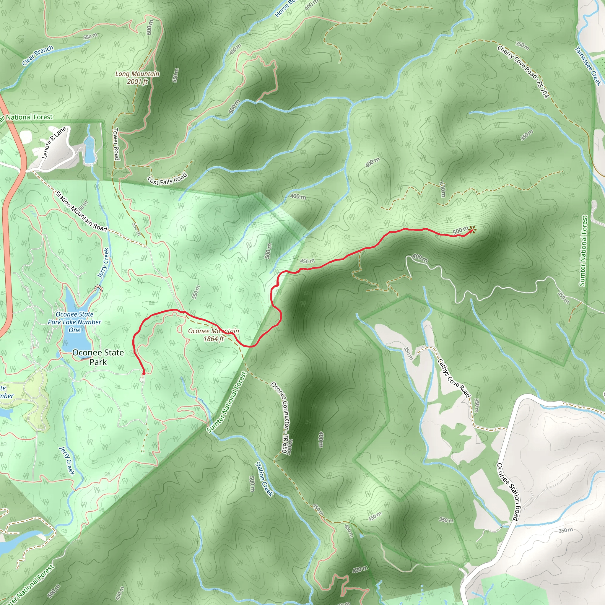 Tamassee Knob Trail mobile static map