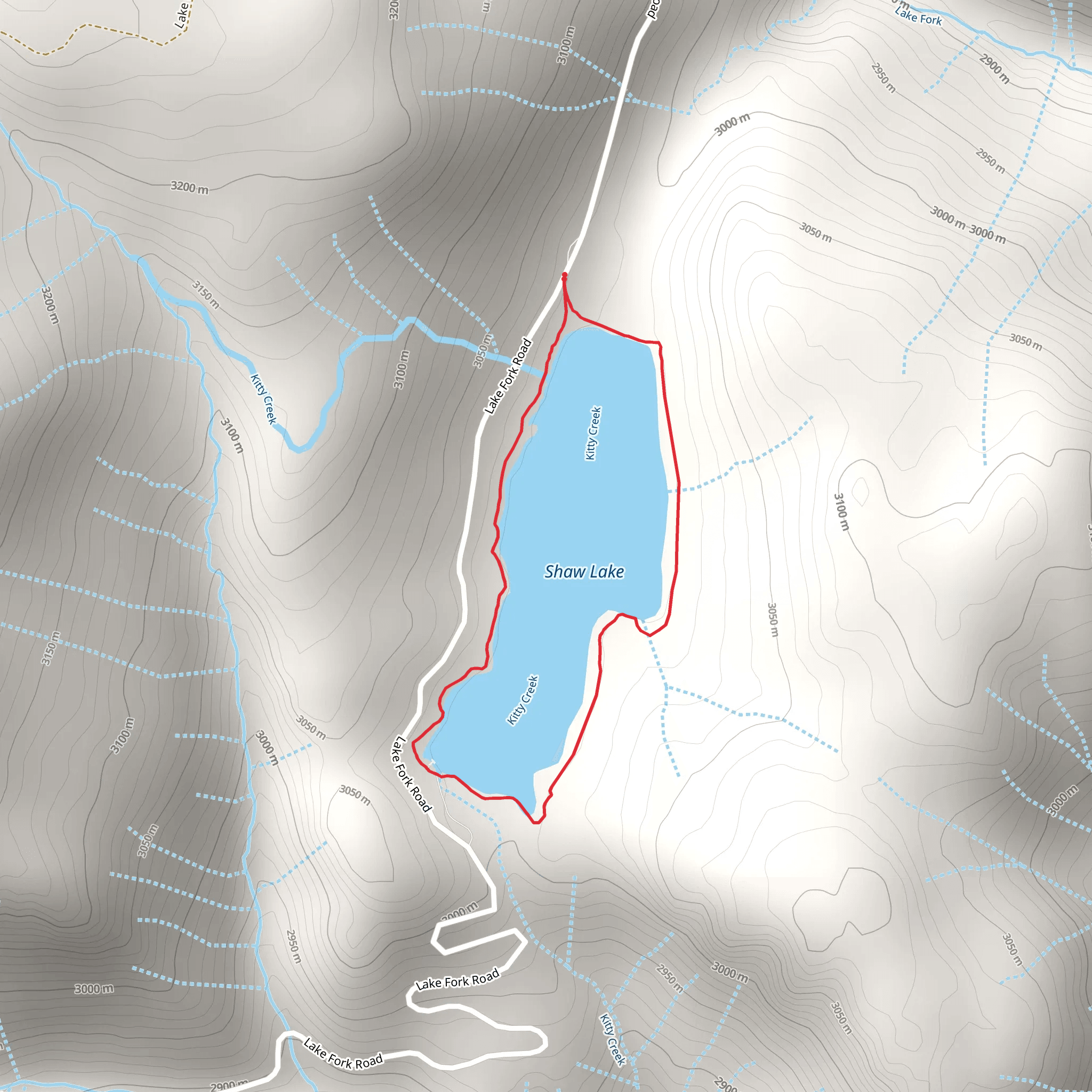 Shaw Lake Loop Trail mobile static map