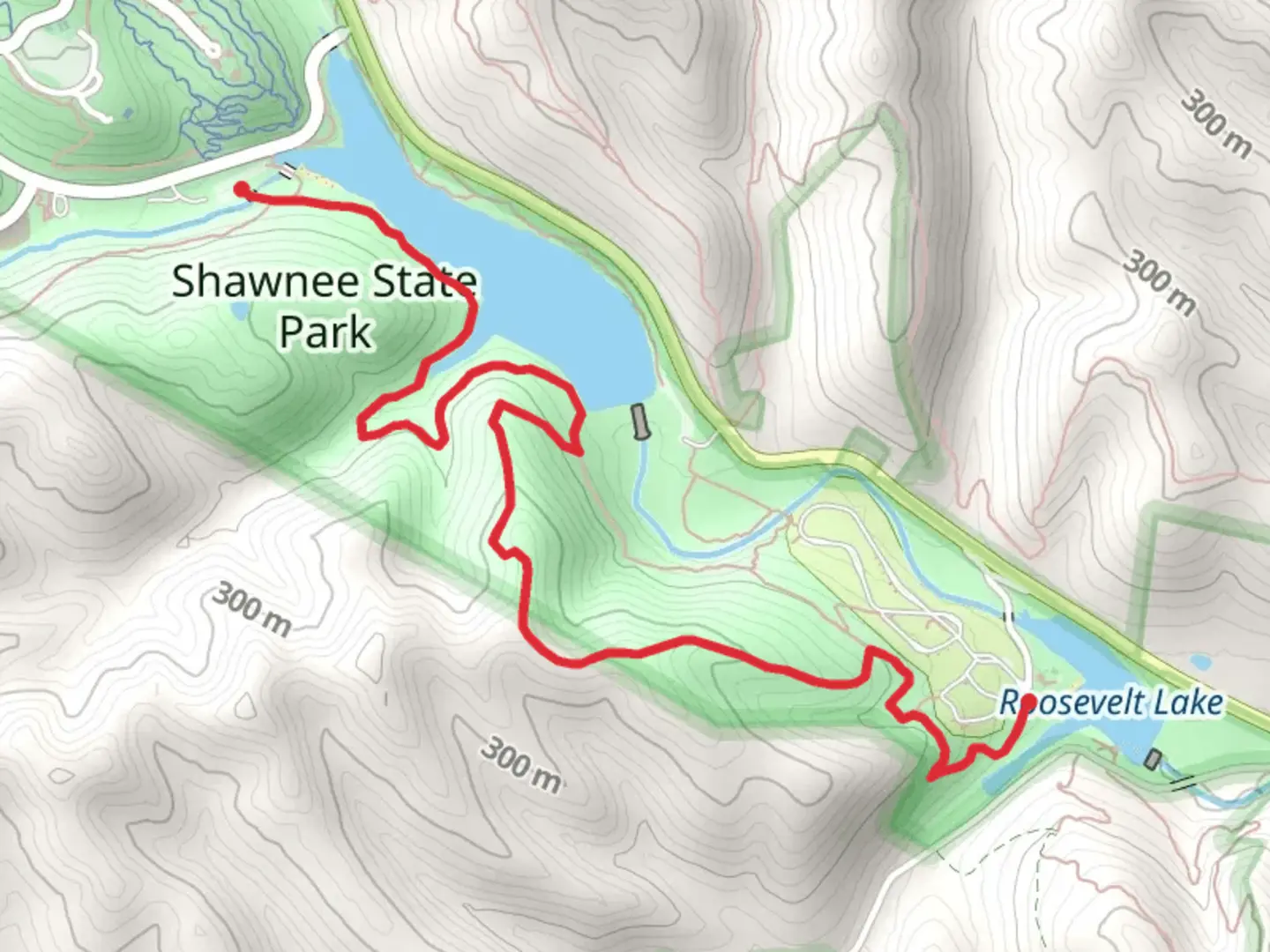 An image depicting the trail Knighton Nature Trail to Roosevelt Lake and its surrounding area.