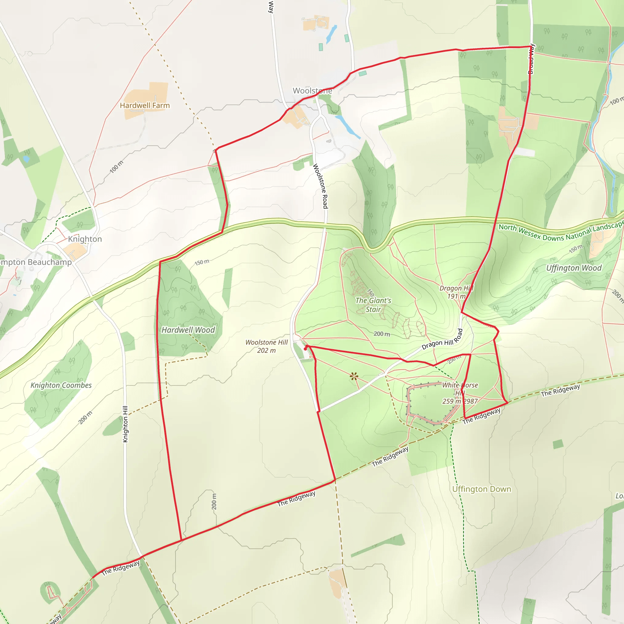 Uffington Castle - the White Horse and Wayland's Smithy mobile static map
