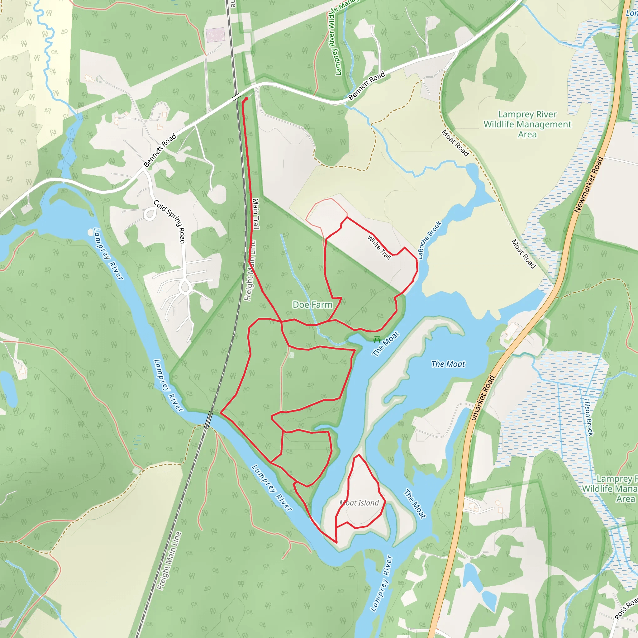 Lamprey River - Doe Farm Loop mobile static map