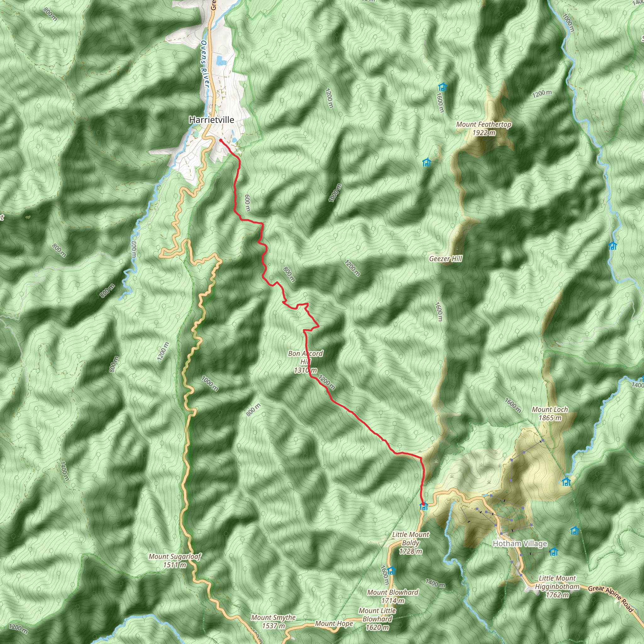 Bon Accord Spur Trail mobile static map