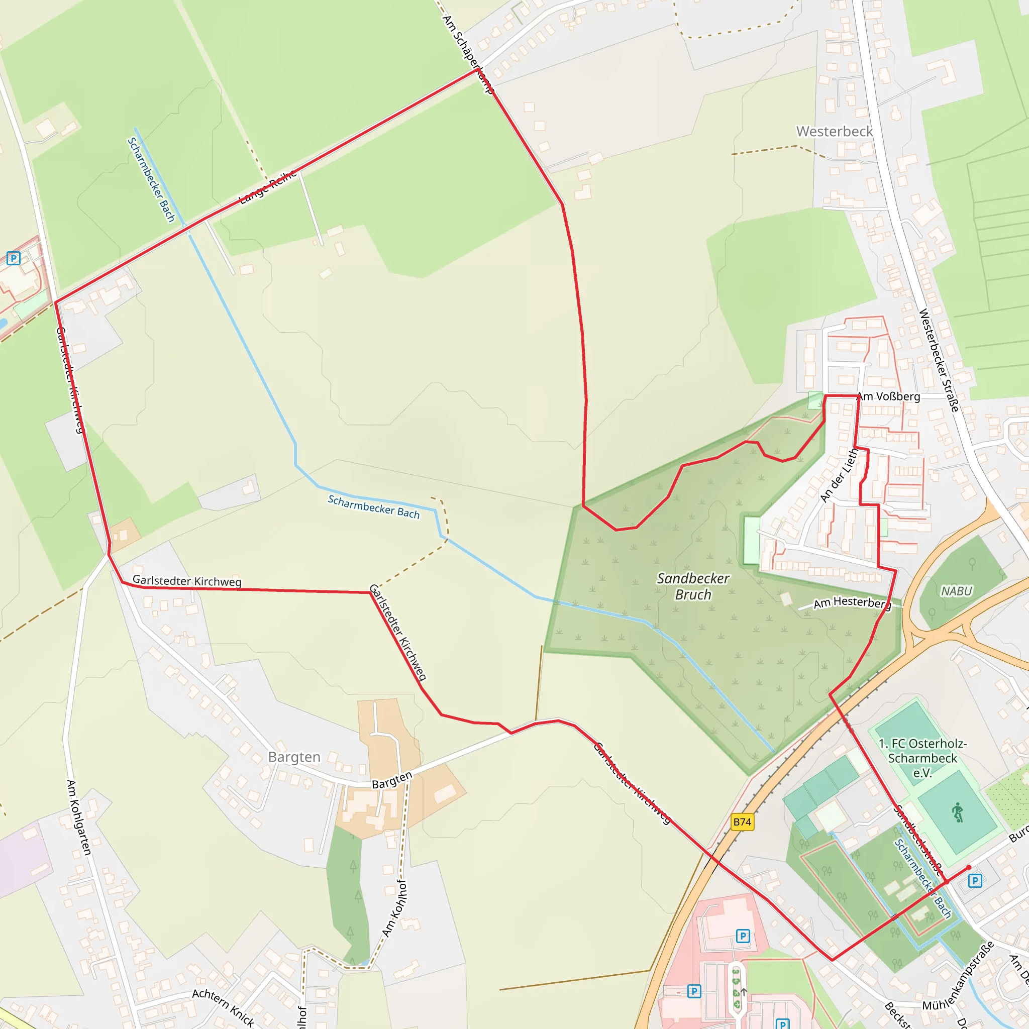 Lange Reihe and Garlstedter Kirchweg Loop mobile static map