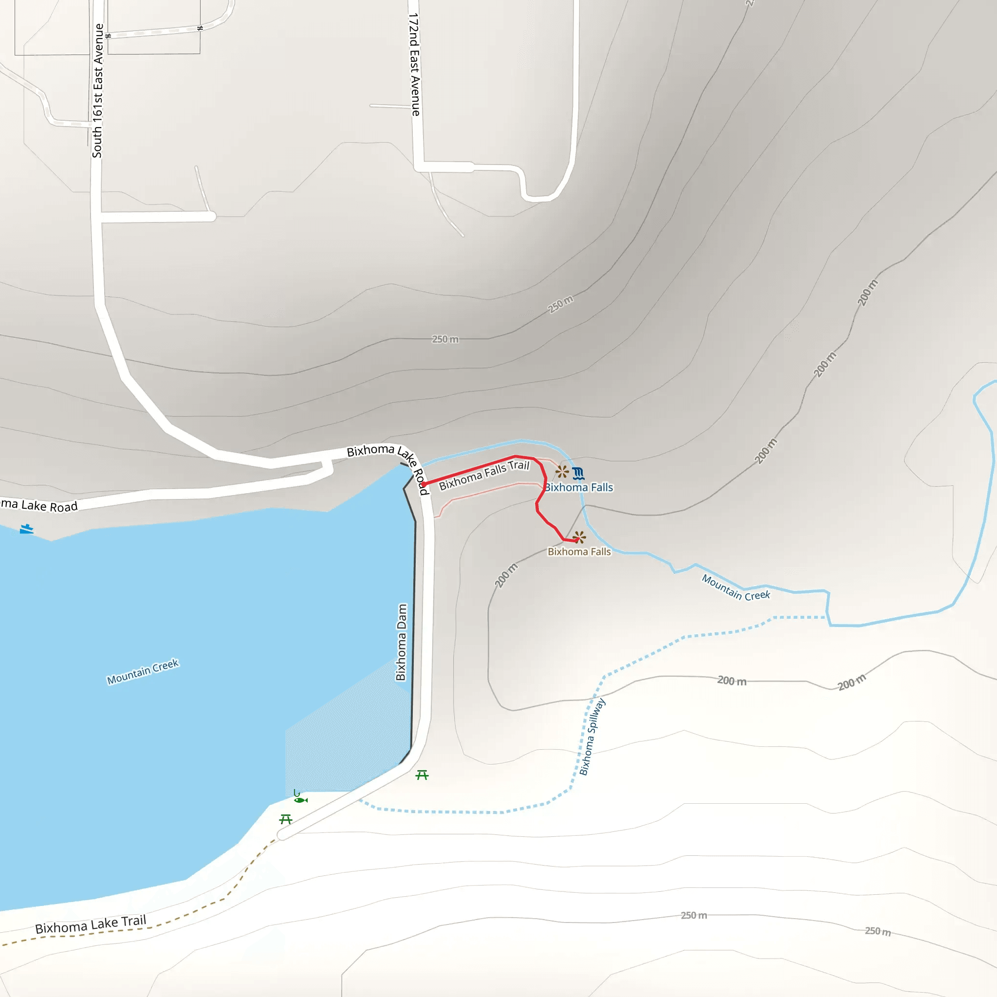 Bixhoma Falls Trail mobile static map