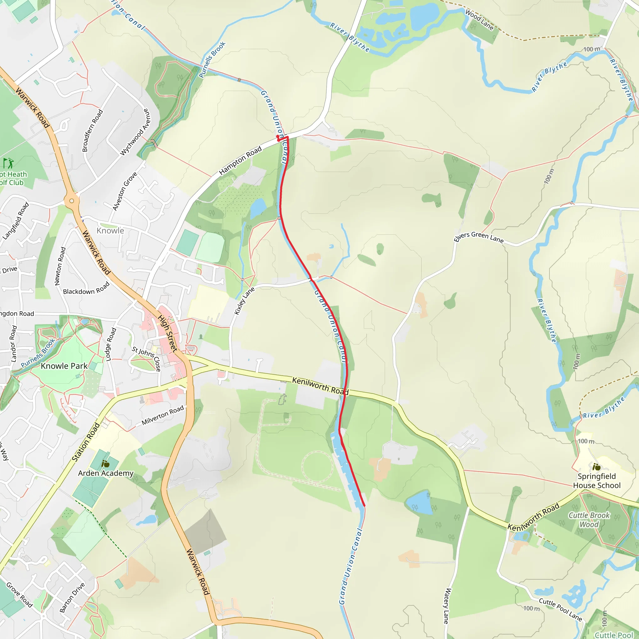 Grand Union Canal Walk - Knowle mobile static map