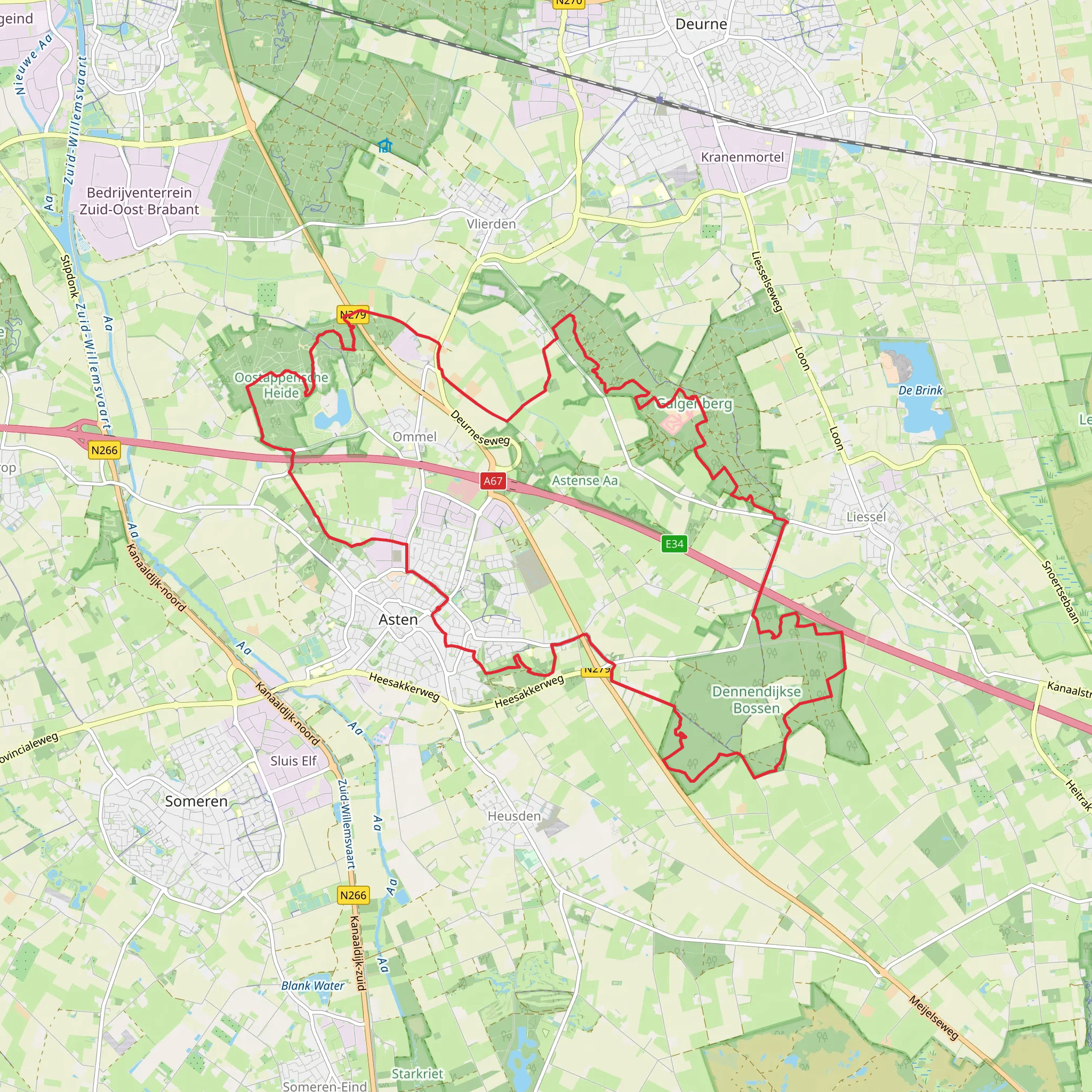 Oostappensche Heide and Dennendijkse Bossen Loop mobile static map