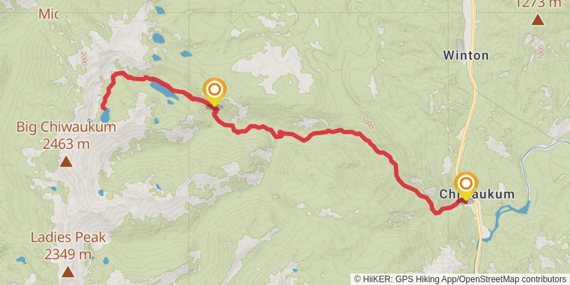 North Fork Chiwaukum Trail via Chiwaukum Creek Trail stage 3 Map