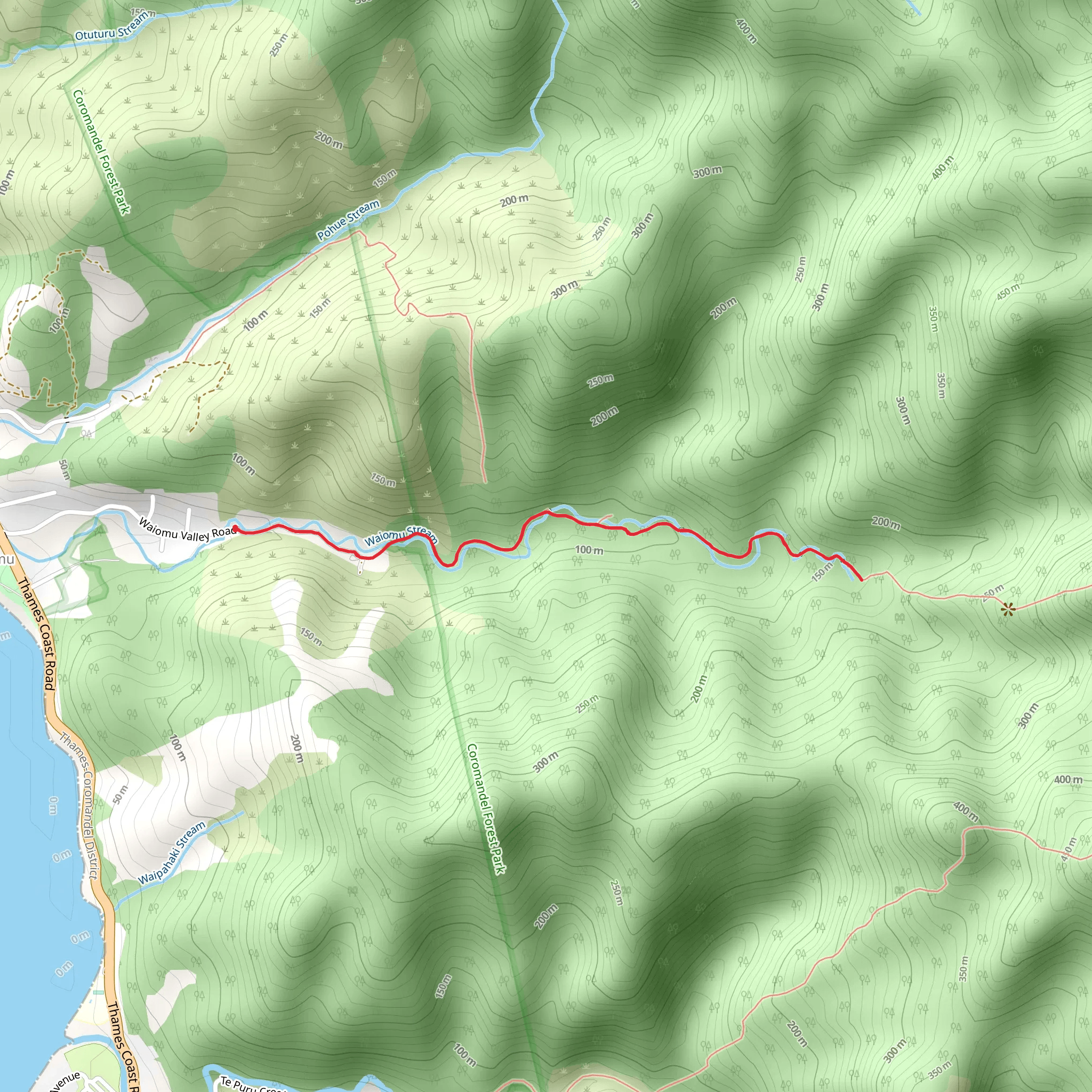 Waiomu Kauri Grove Walk mobile static map