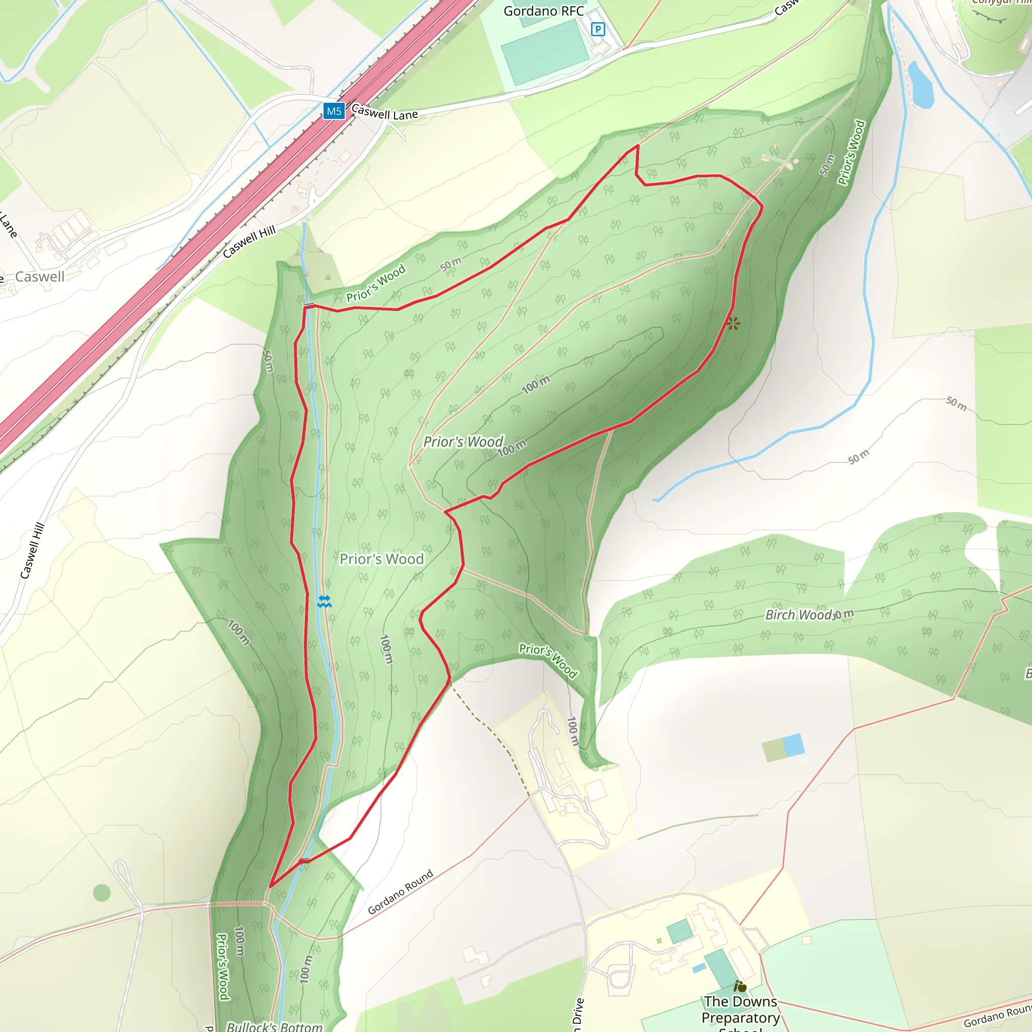 Prior's Wood Loop mobile static map