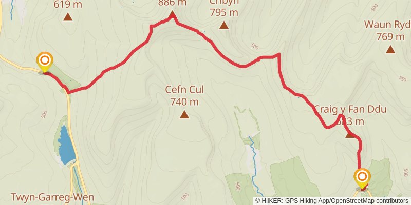 Beacons Way stage 6 Map