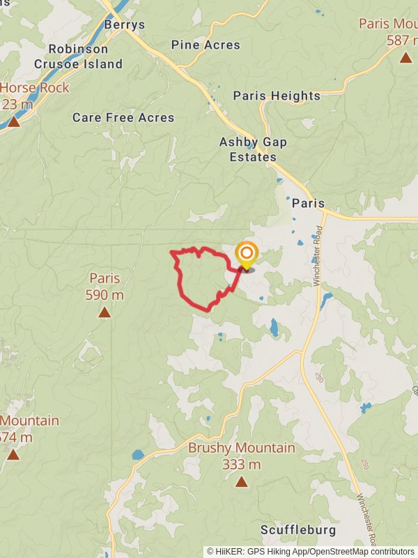 South - North Ridge Loop Trail mobile static map