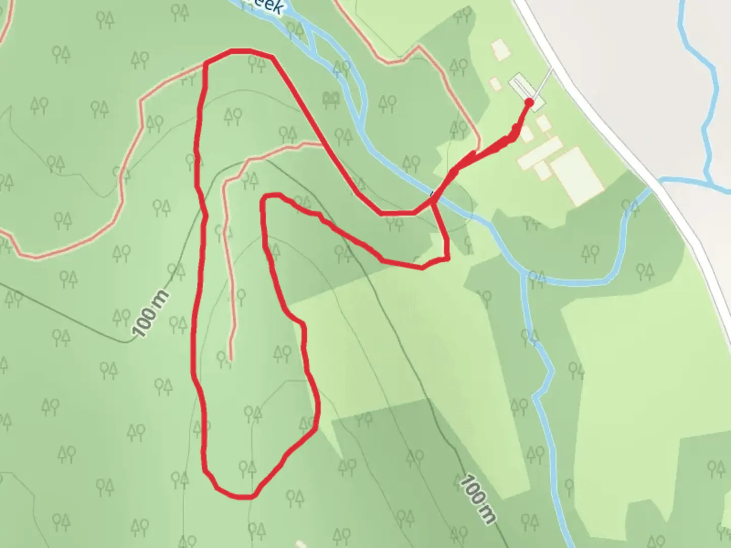 An image depicting the trail Rice Creek Loop and its surrounding area.