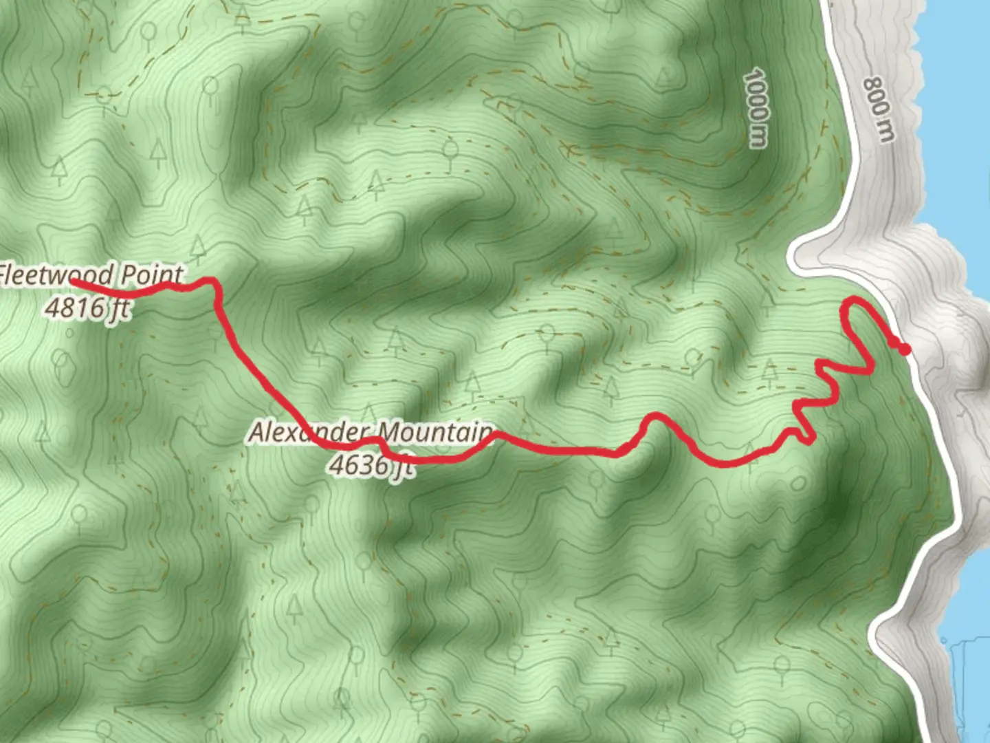 An image depicting the trail Alexander Mountain Trail and its surrounding area.