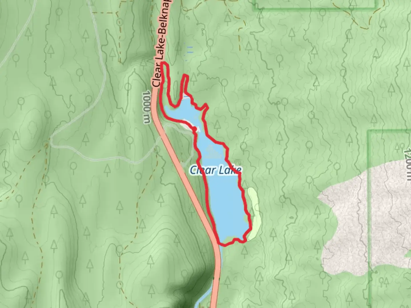 An image depicting the trail Clear Lake Loop and its surrounding area.