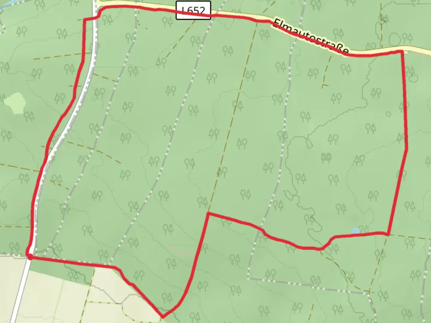 An image depicting the trail Bödner Teich Loop and its surrounding area.