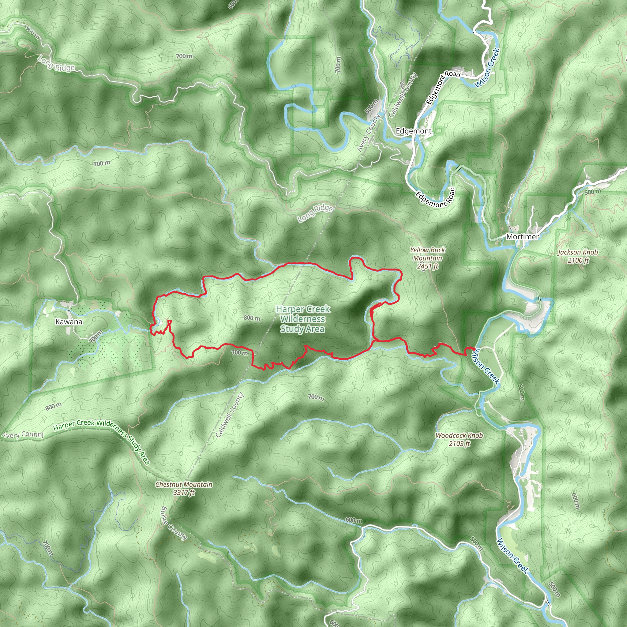 Harper Creek Loop Trail mobile static map