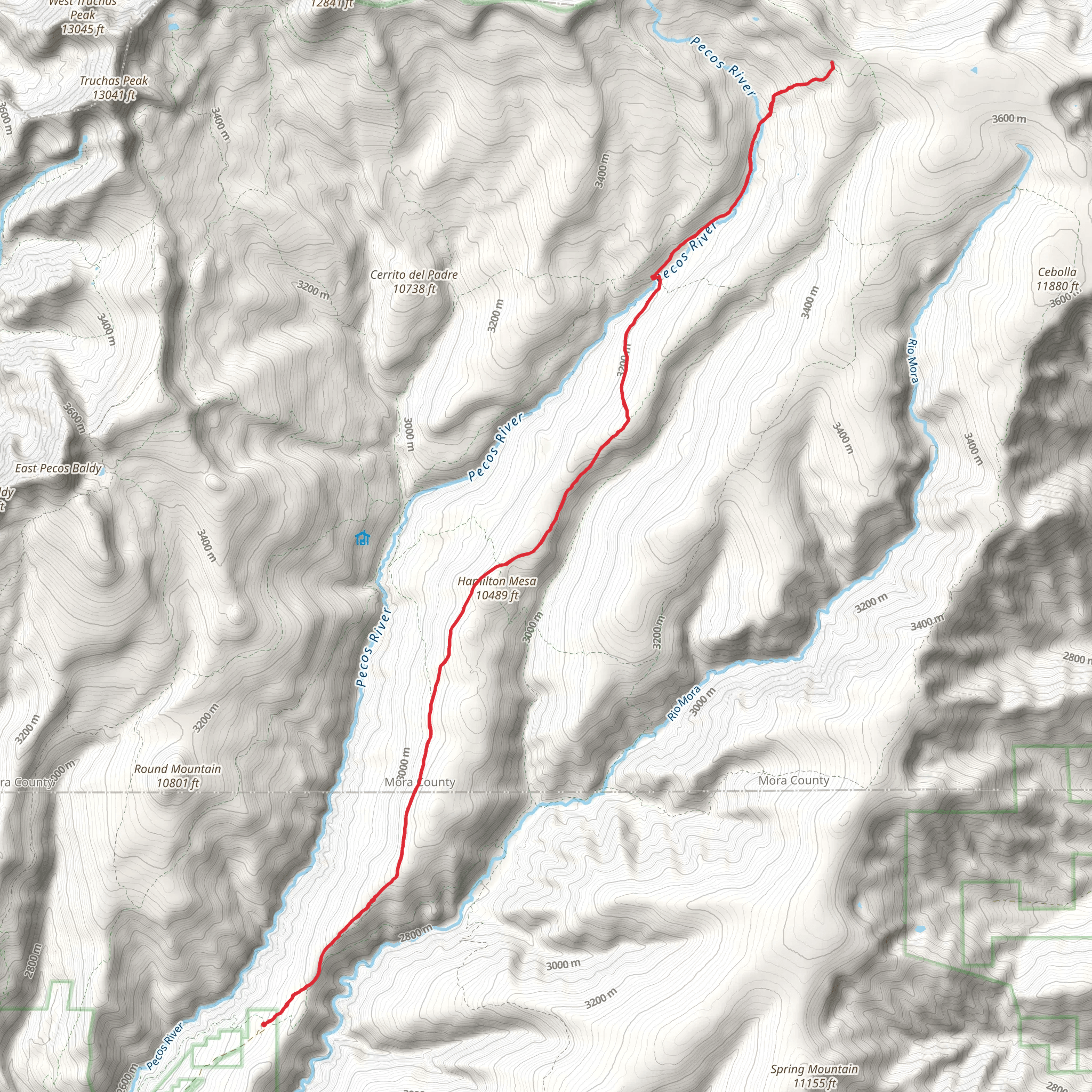 Hamilton Mesa and Pecos River Trail mobile static map